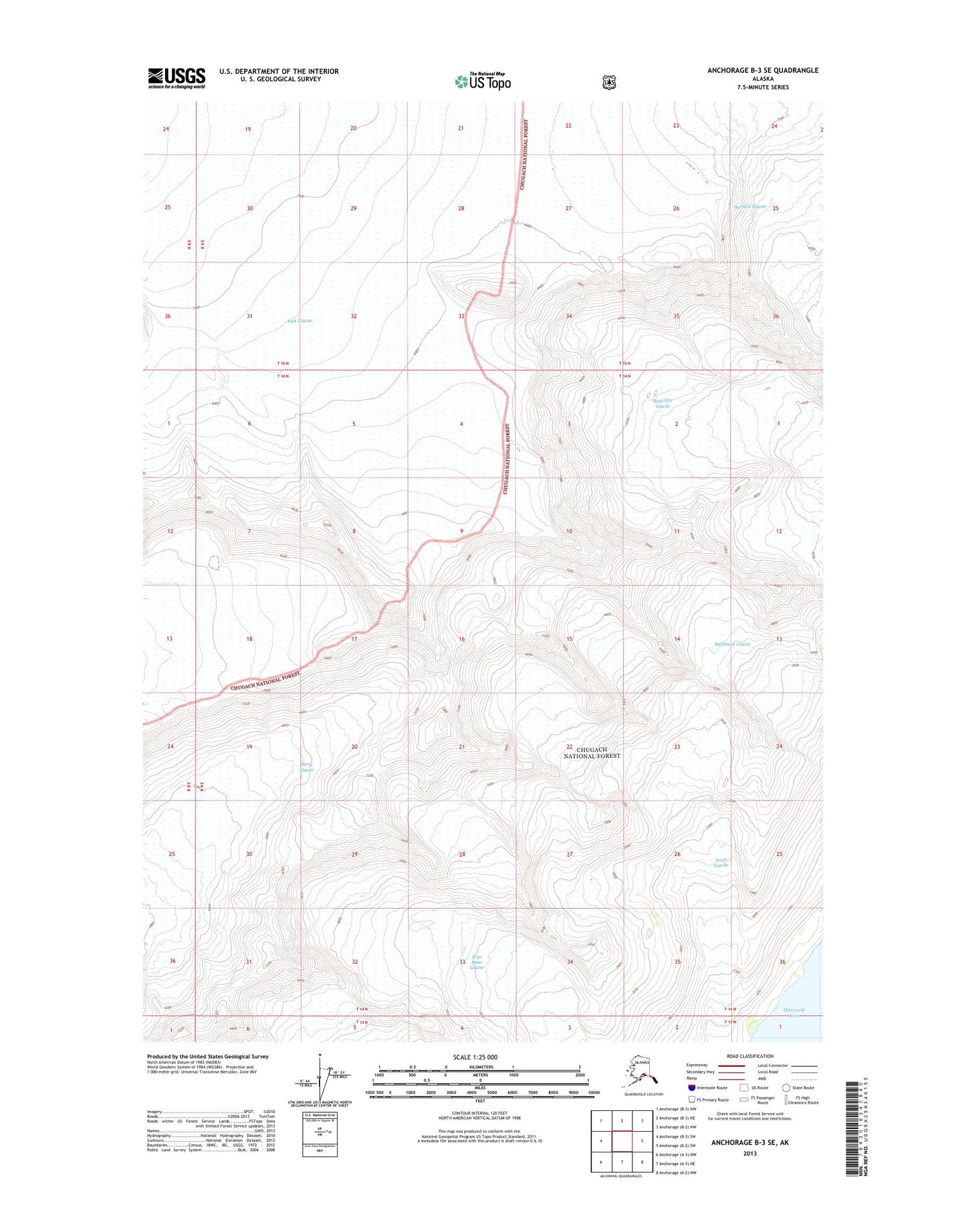 Anchorage B-3 SE Alaska US Topo Map Image