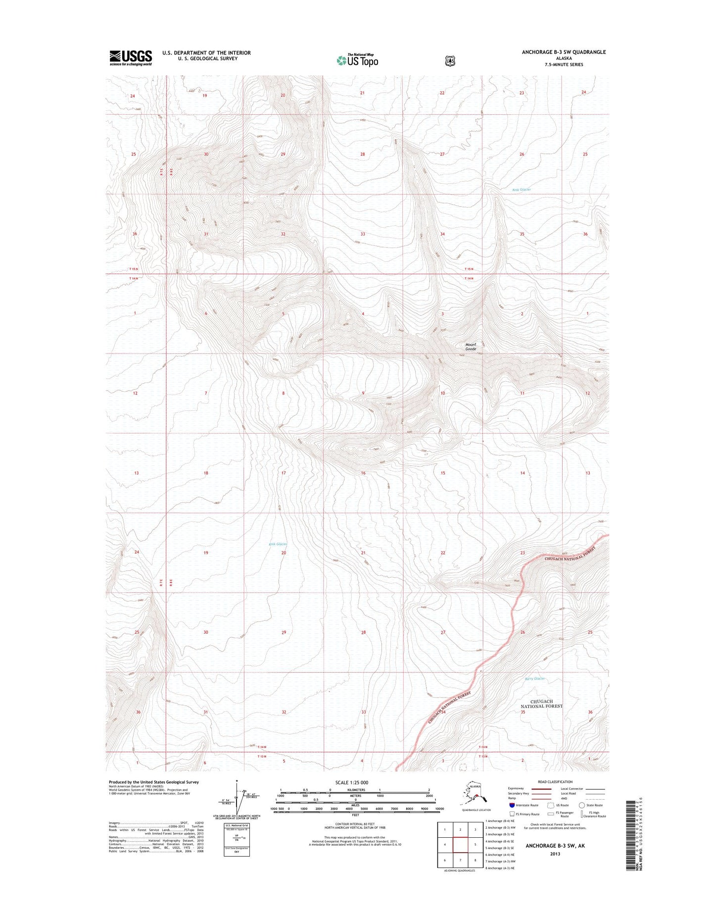 Anchorage B-3 SW Alaska US Topo Map Image