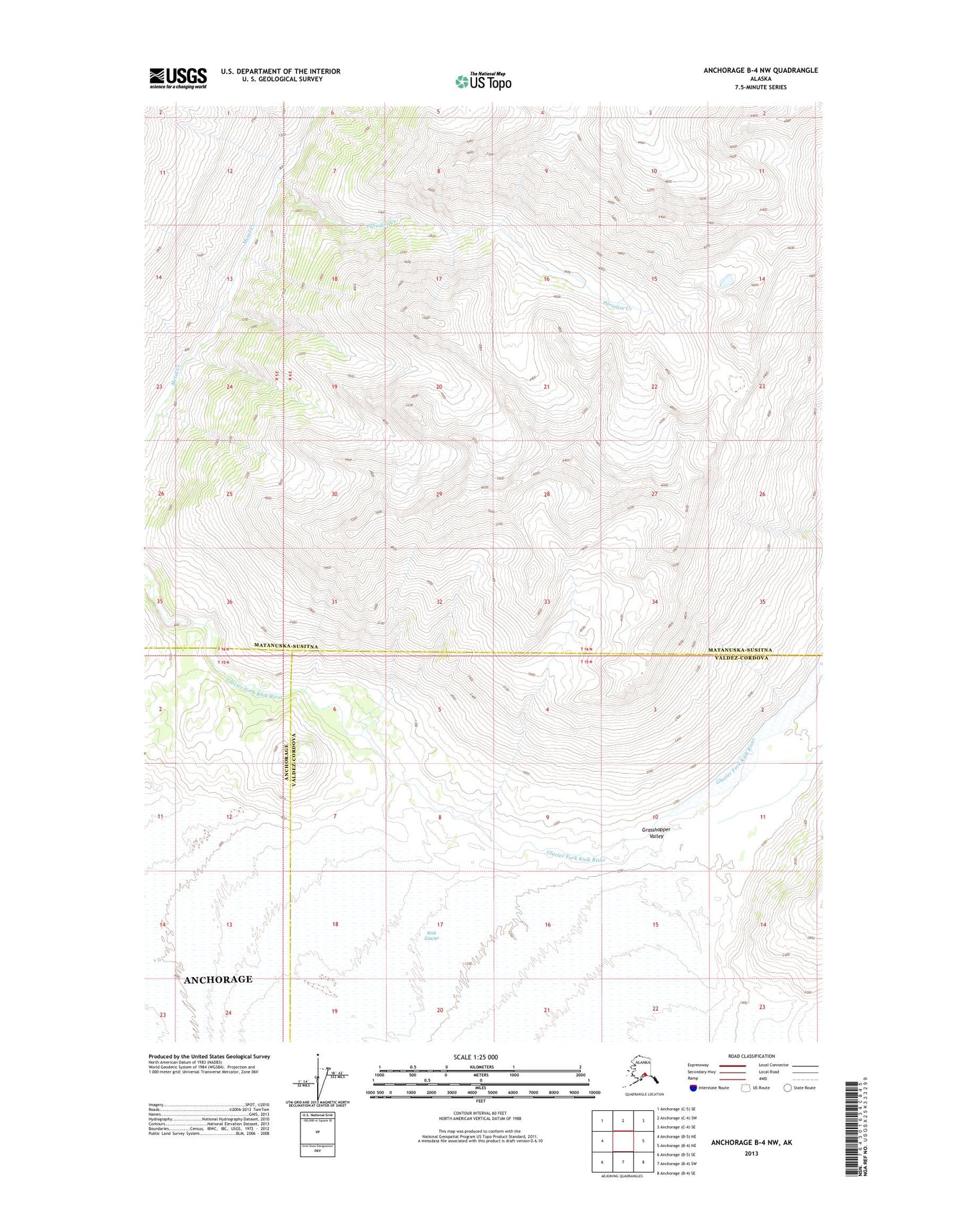 Anchorage B-4 NW Alaska US Topo Map Image