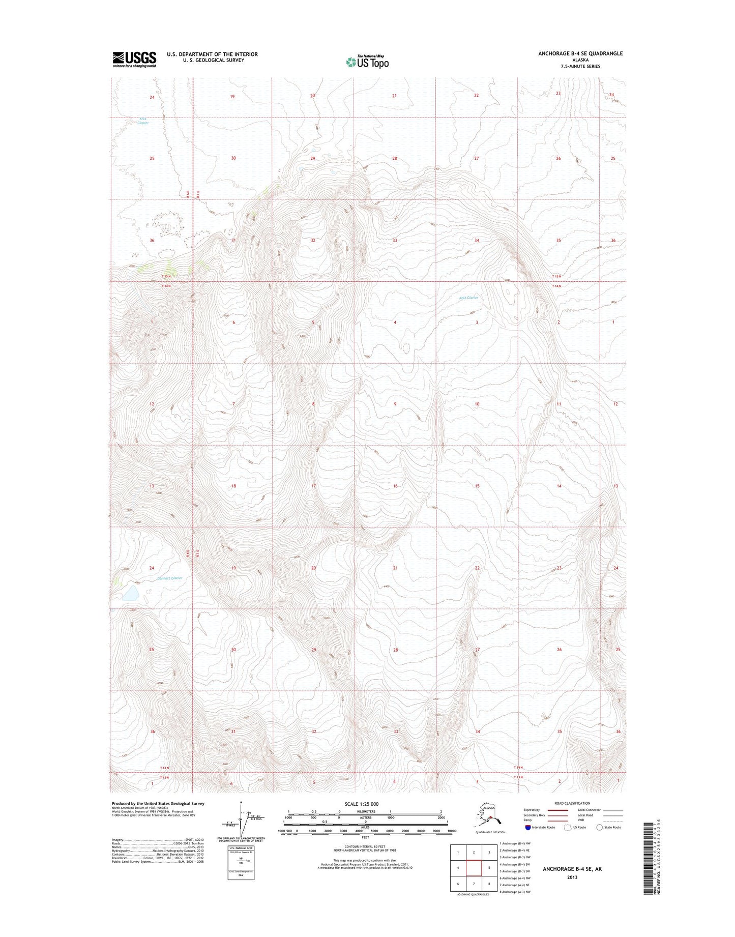 Anchorage B-4 SE Alaska US Topo Map Image