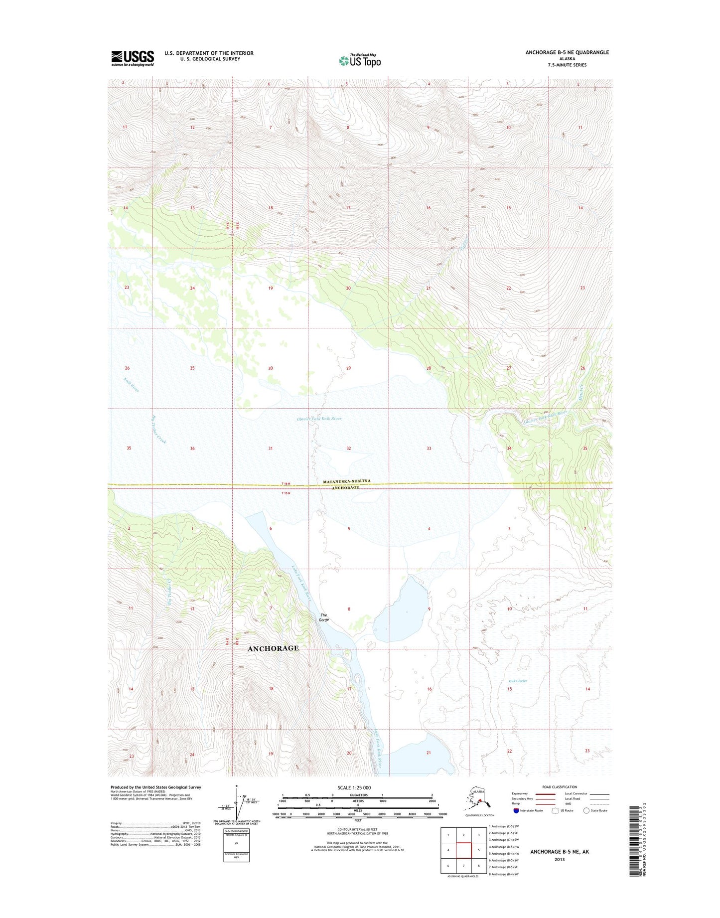 Anchorage B-5 NE Alaska US Topo Map Image