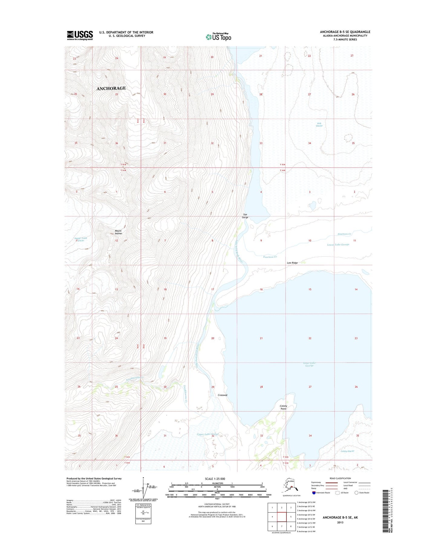 Anchorage B-5 SE Alaska US Topo Map Image