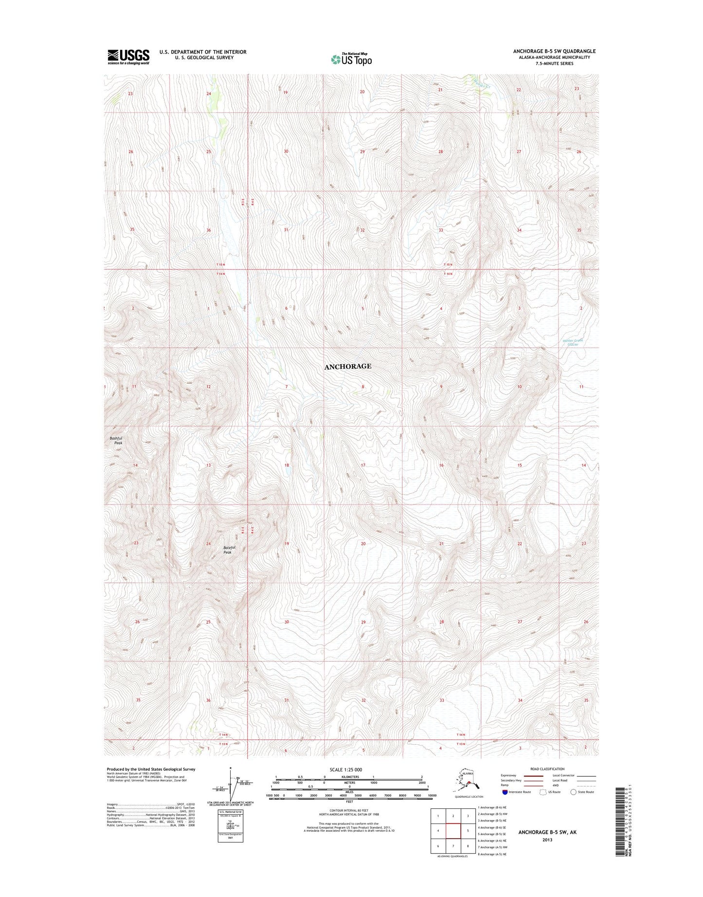 Anchorage B-5 SW Alaska US Topo Map Image