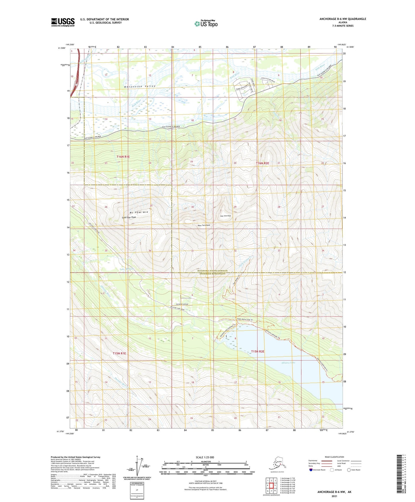 Anchorage B-6 NW Alaska US Topo Map Image