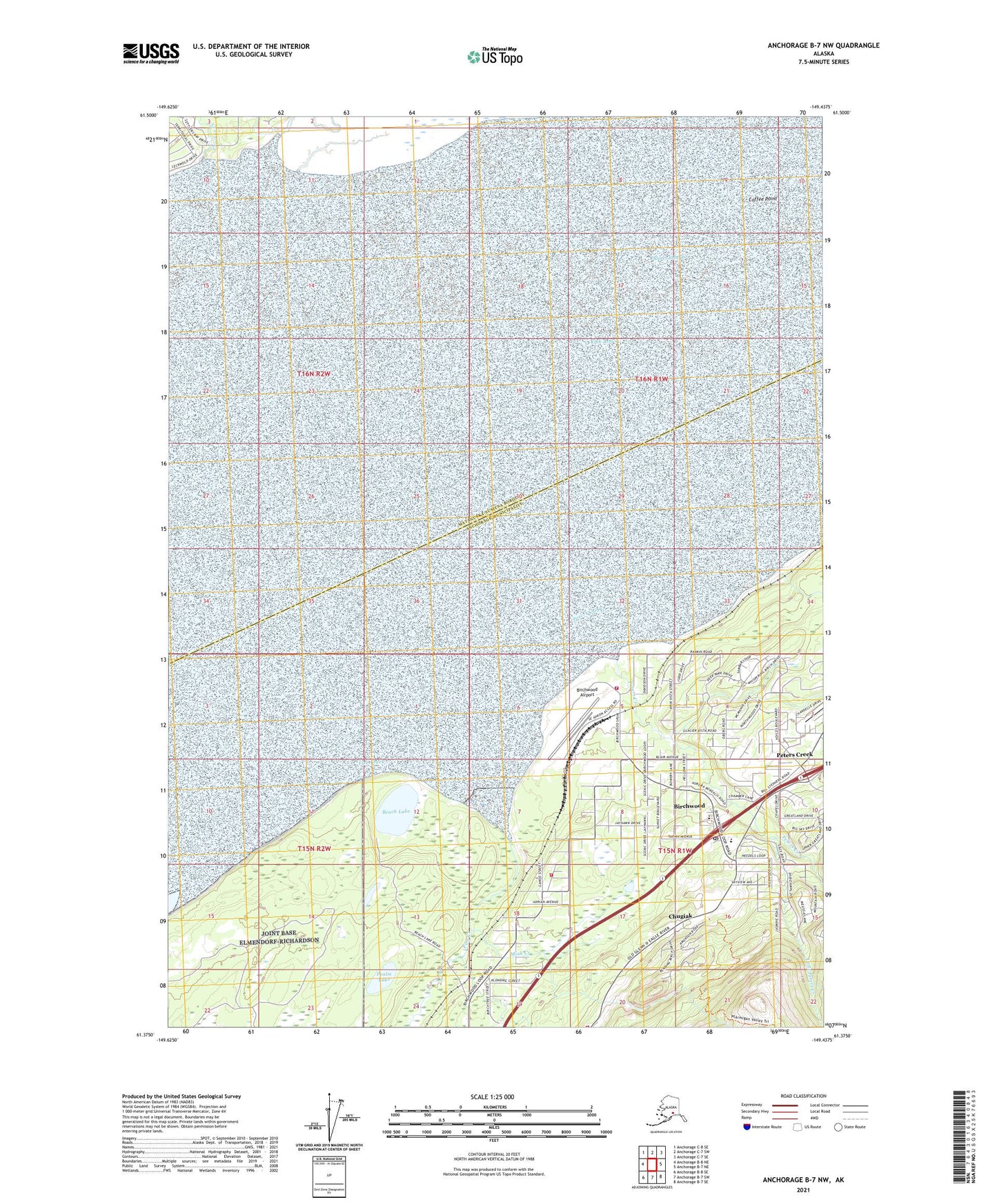 Anchorage B-7 NW Alaska US Topo Map Image
