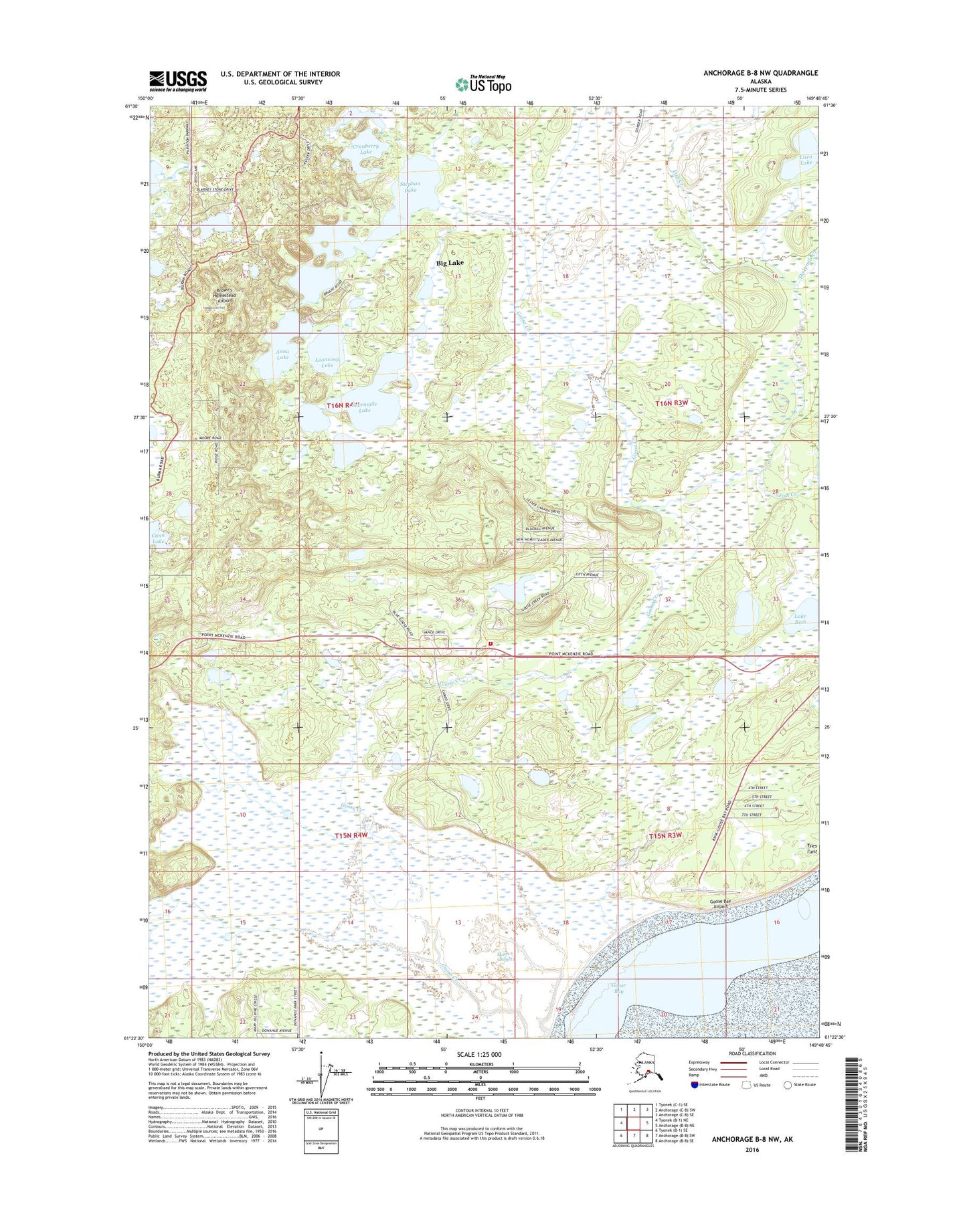 Anchorage B-8 NW Alaska US Topo Map Image