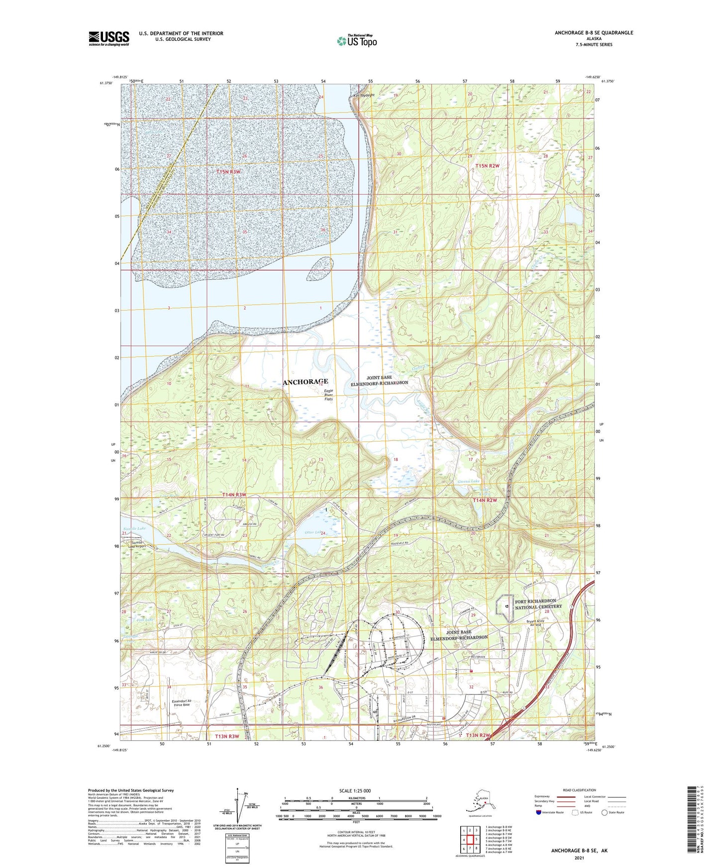 Anchorage B-8 SE Alaska US Topo Map Image