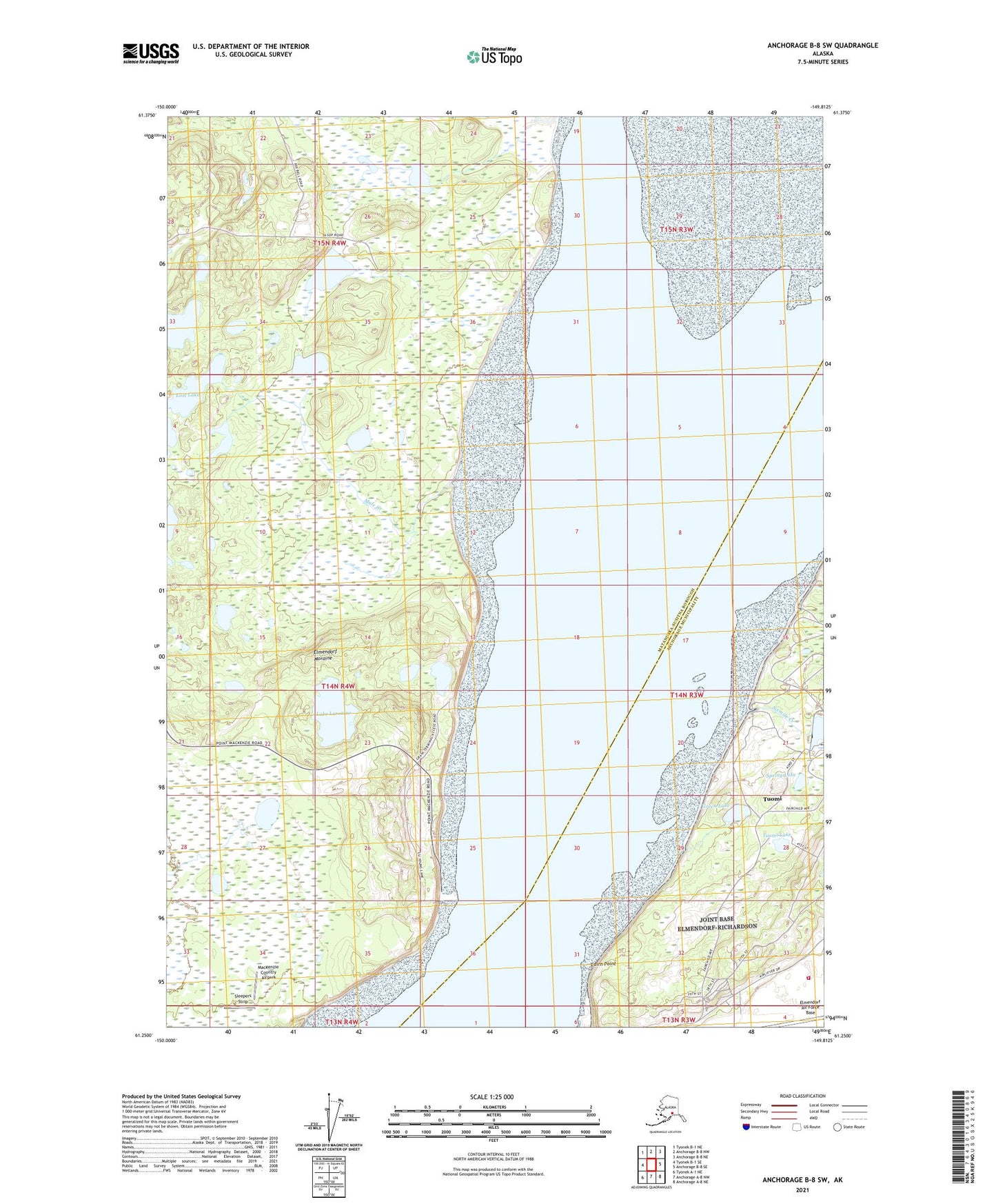 Anchorage B-8 SW Alaska US Topo Map Image