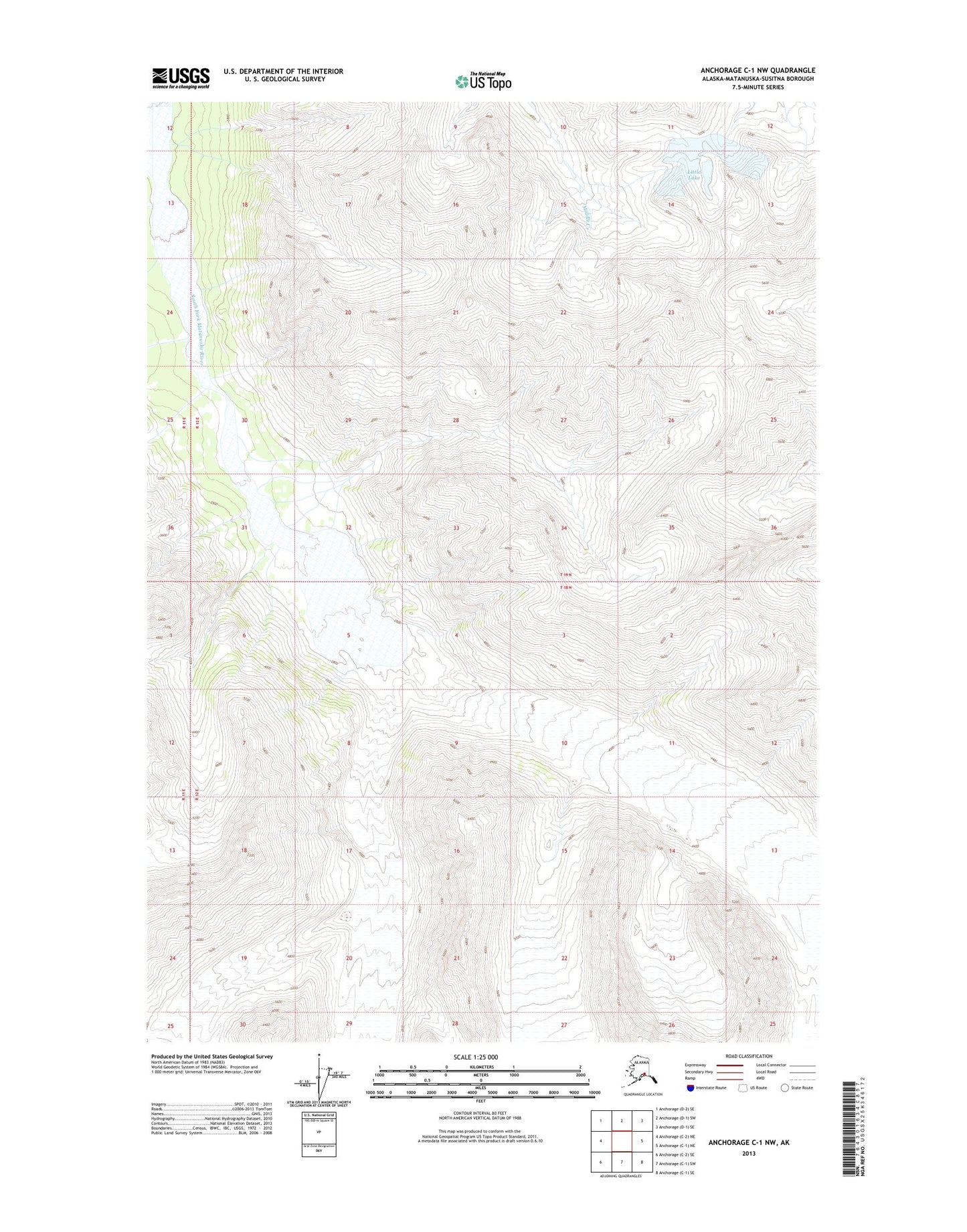 Anchorage C-1 NW Alaska US Topo Map Image
