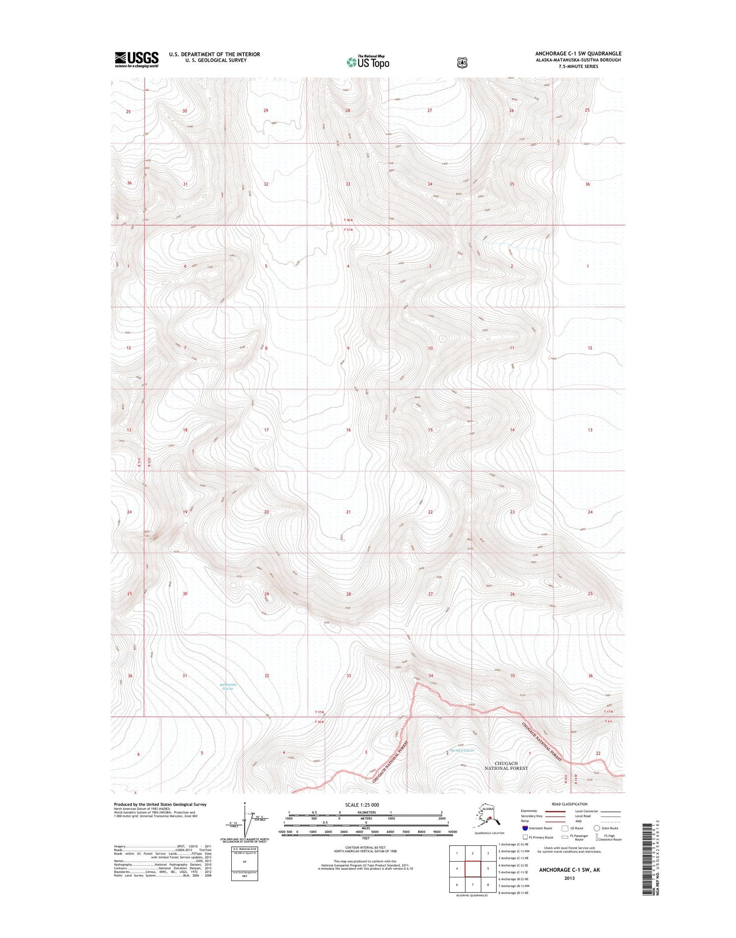 Anchorage C-1 SW Alaska US Topo Map Image