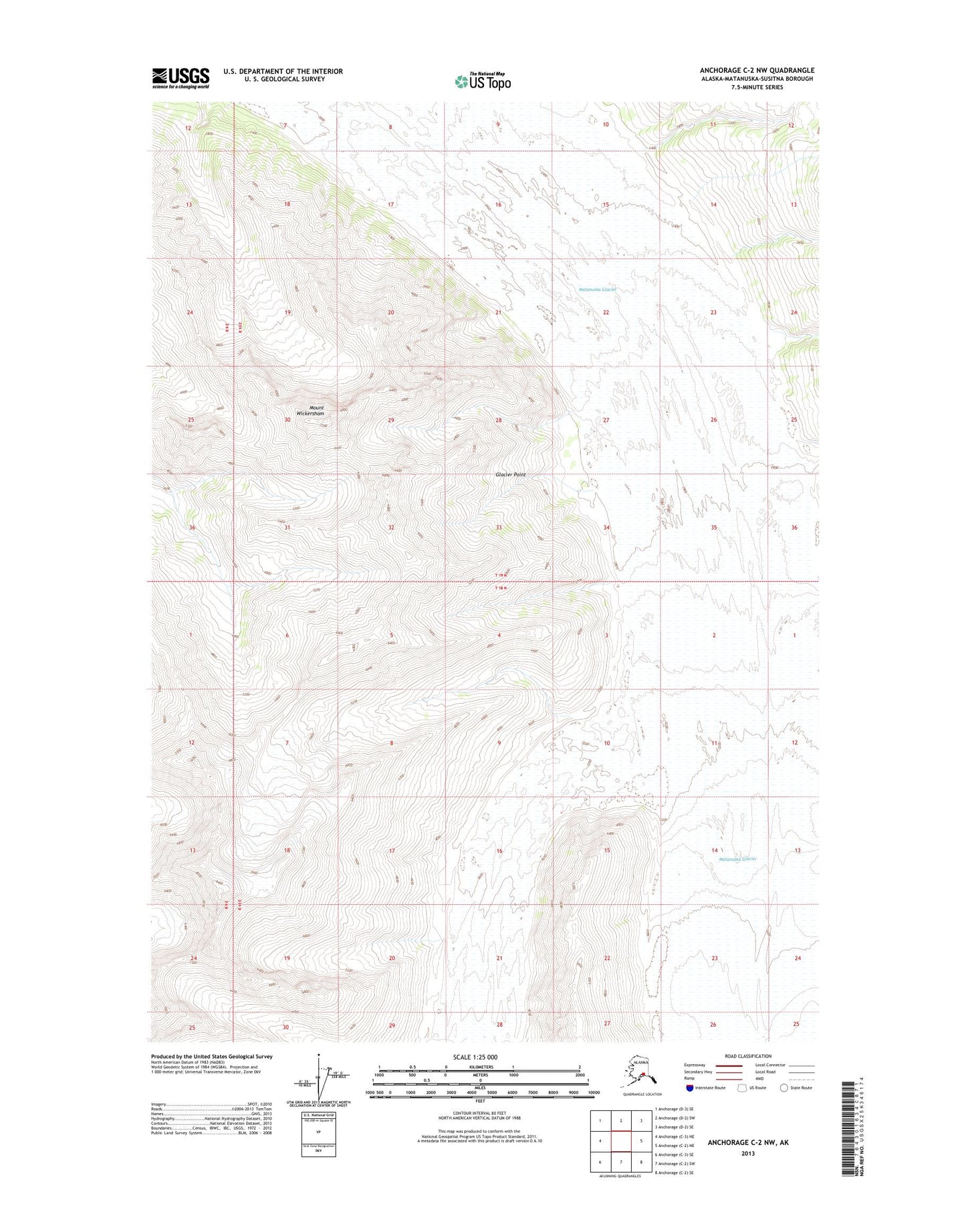 Anchorage C-2 NW Alaska US Topo Map Image