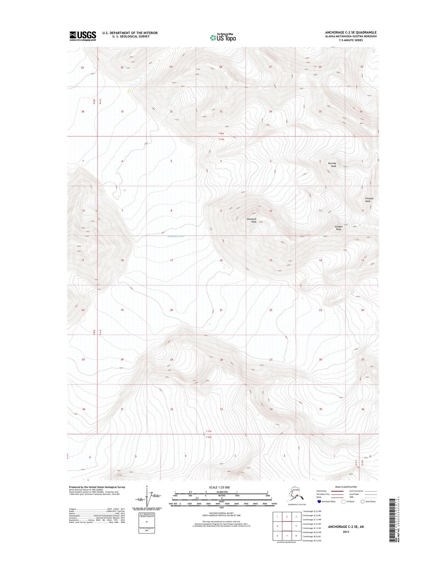 Anchorage C-2 SE Alaska US Topo Map Image