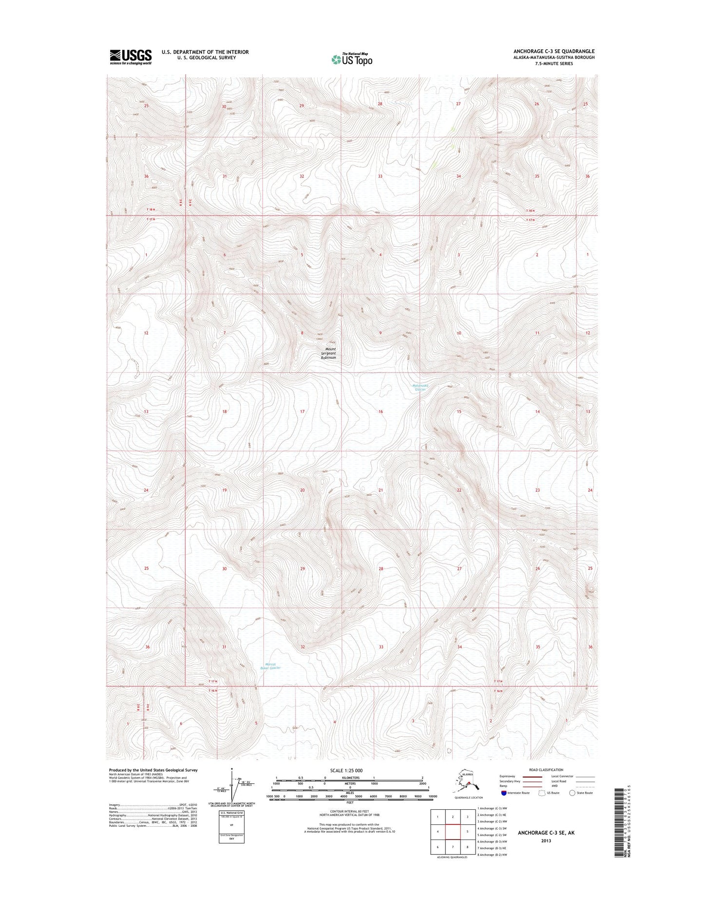 Anchorage C-3 SE Alaska US Topo Map Image