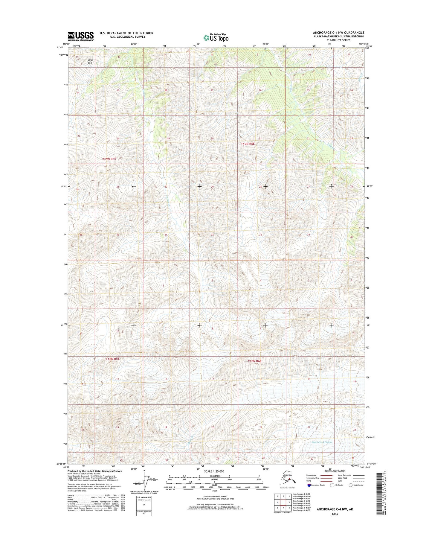 Anchorage C-4 NW Alaska US Topo Map Image