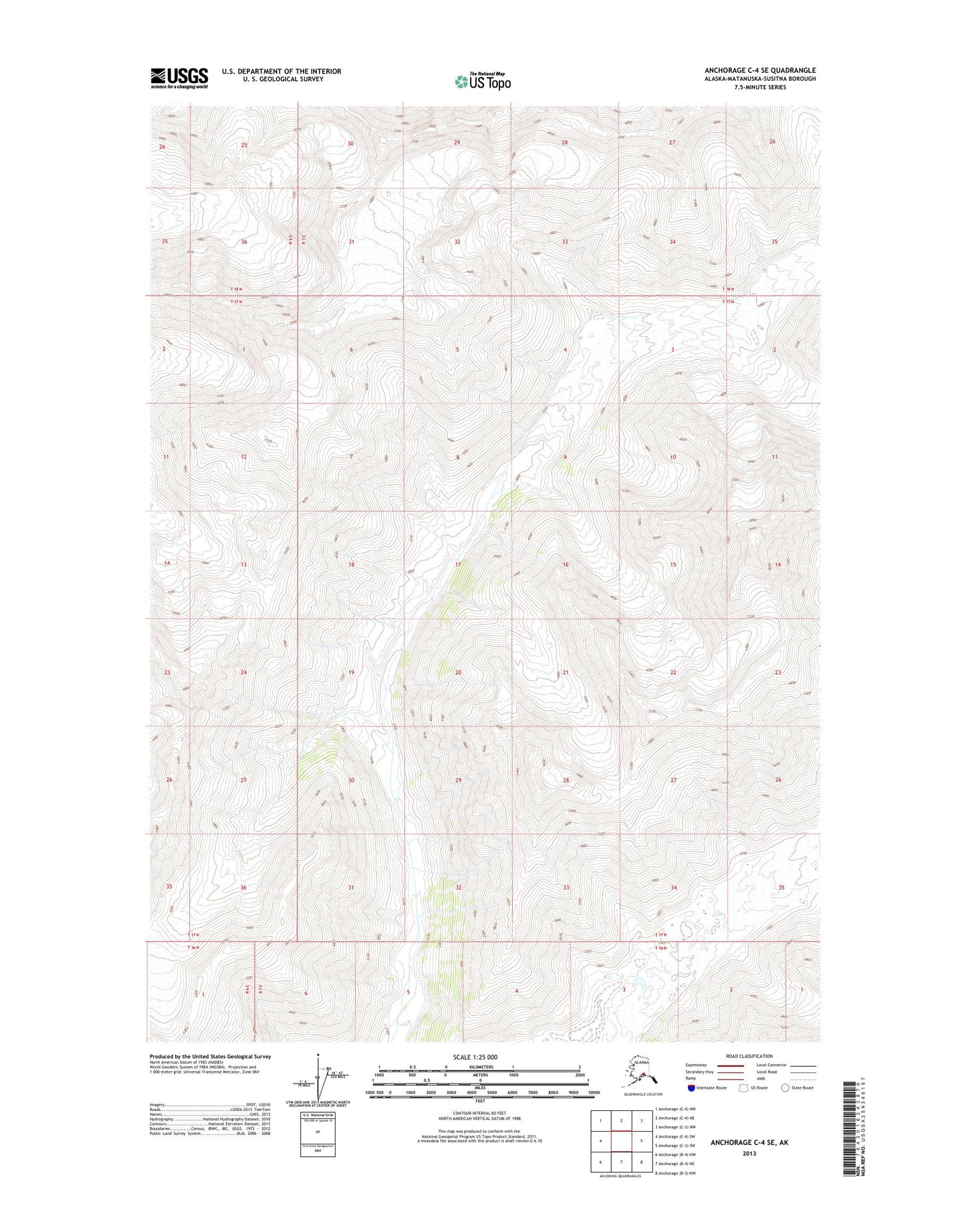 Anchorage C-4 SE Alaska US Topo Map Image