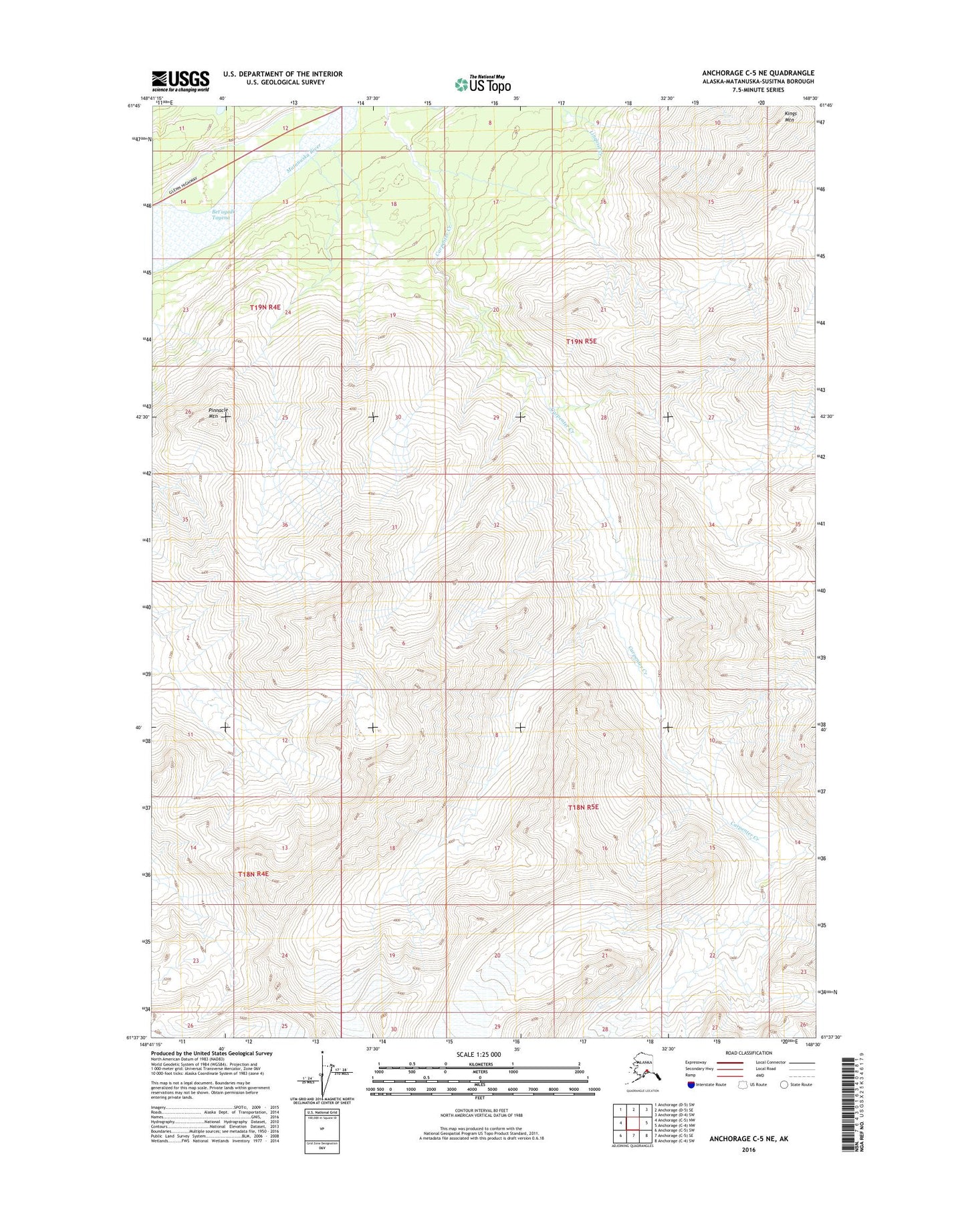Anchorage C-5 NE Alaska US Topo Map Image