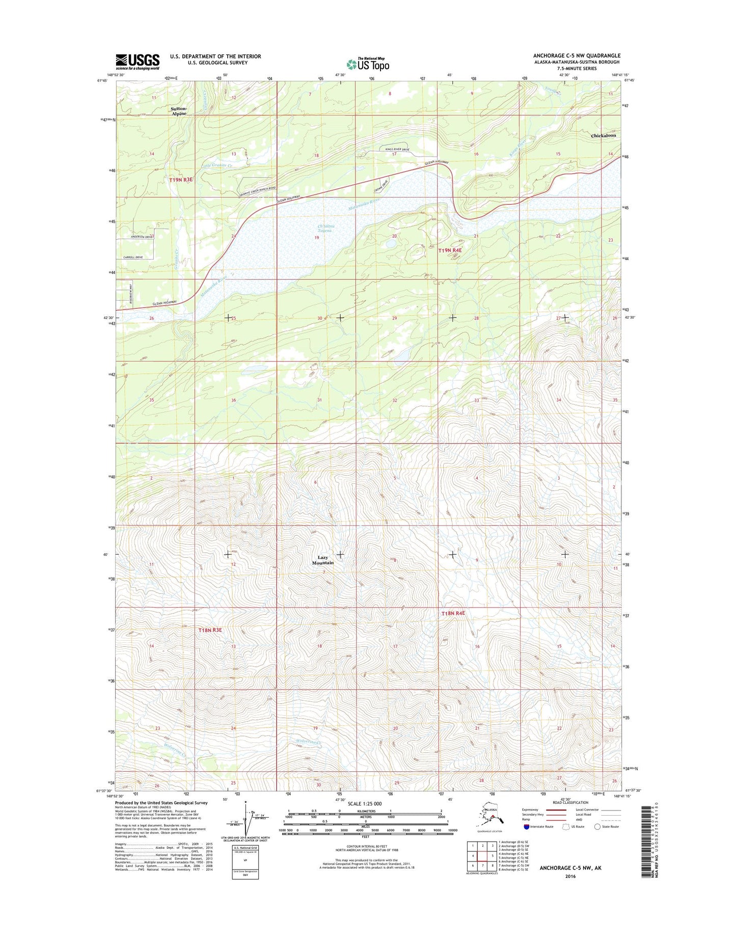 Anchorage C-5 NW Alaska US Topo Map Image