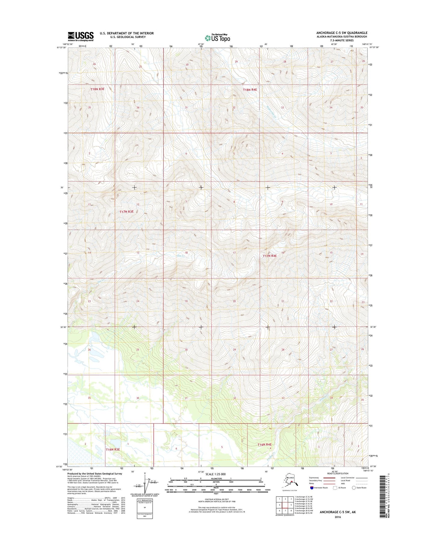 Anchorage C-5 SW Alaska US Topo Map Image