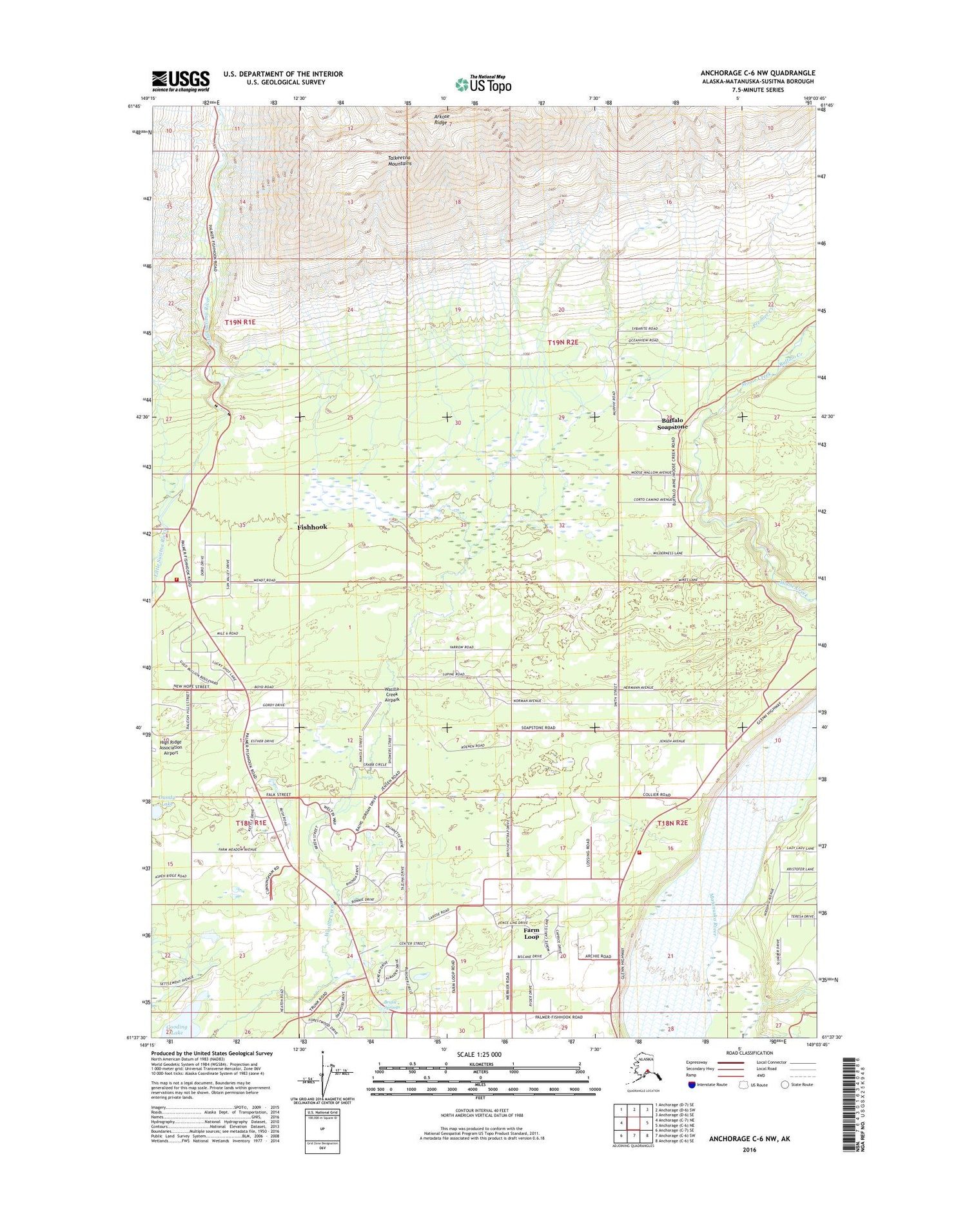 Anchorage C-6 NW Alaska US Topo Map Image