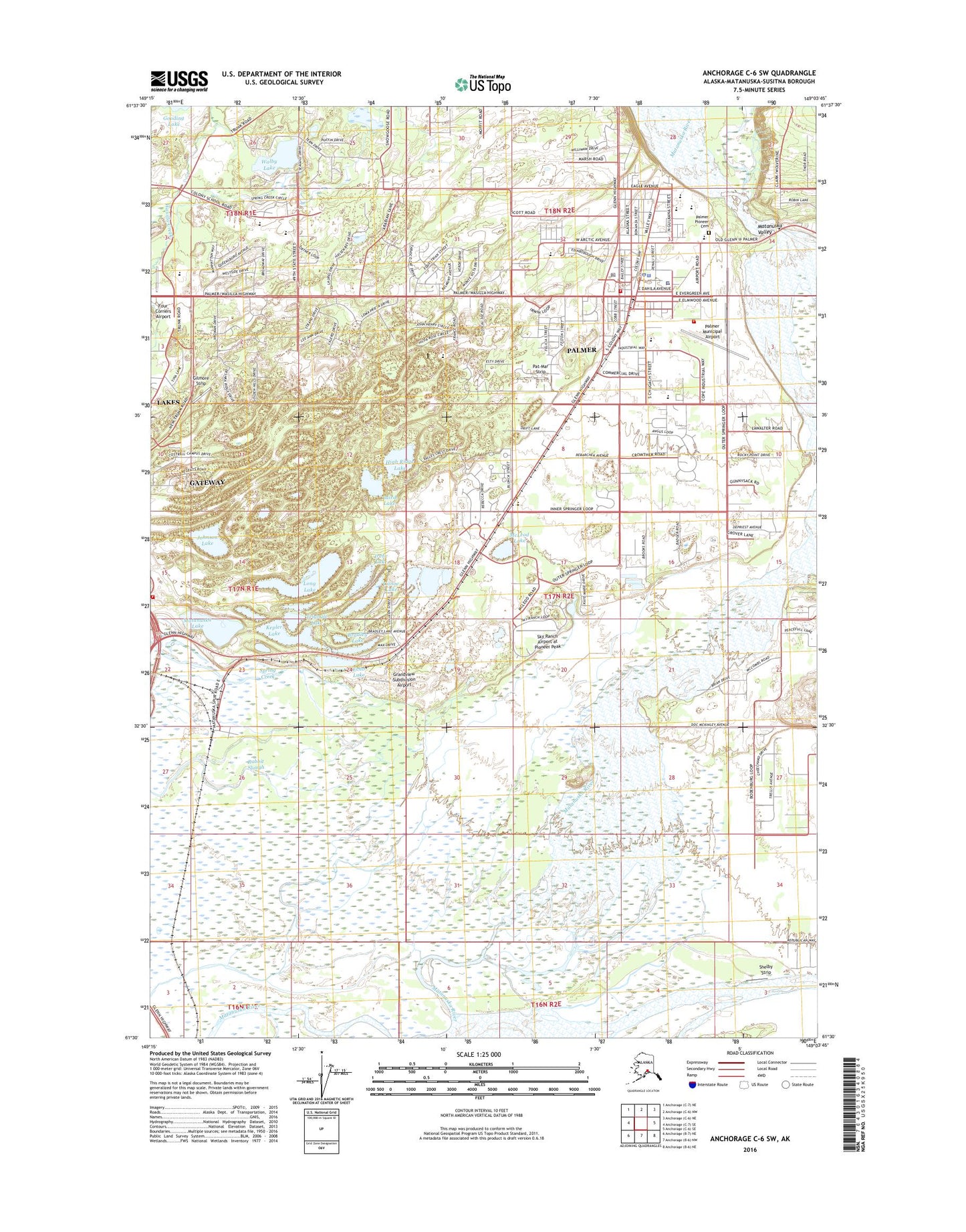 Anchorage C-6 SW Alaska US Topo Map Image