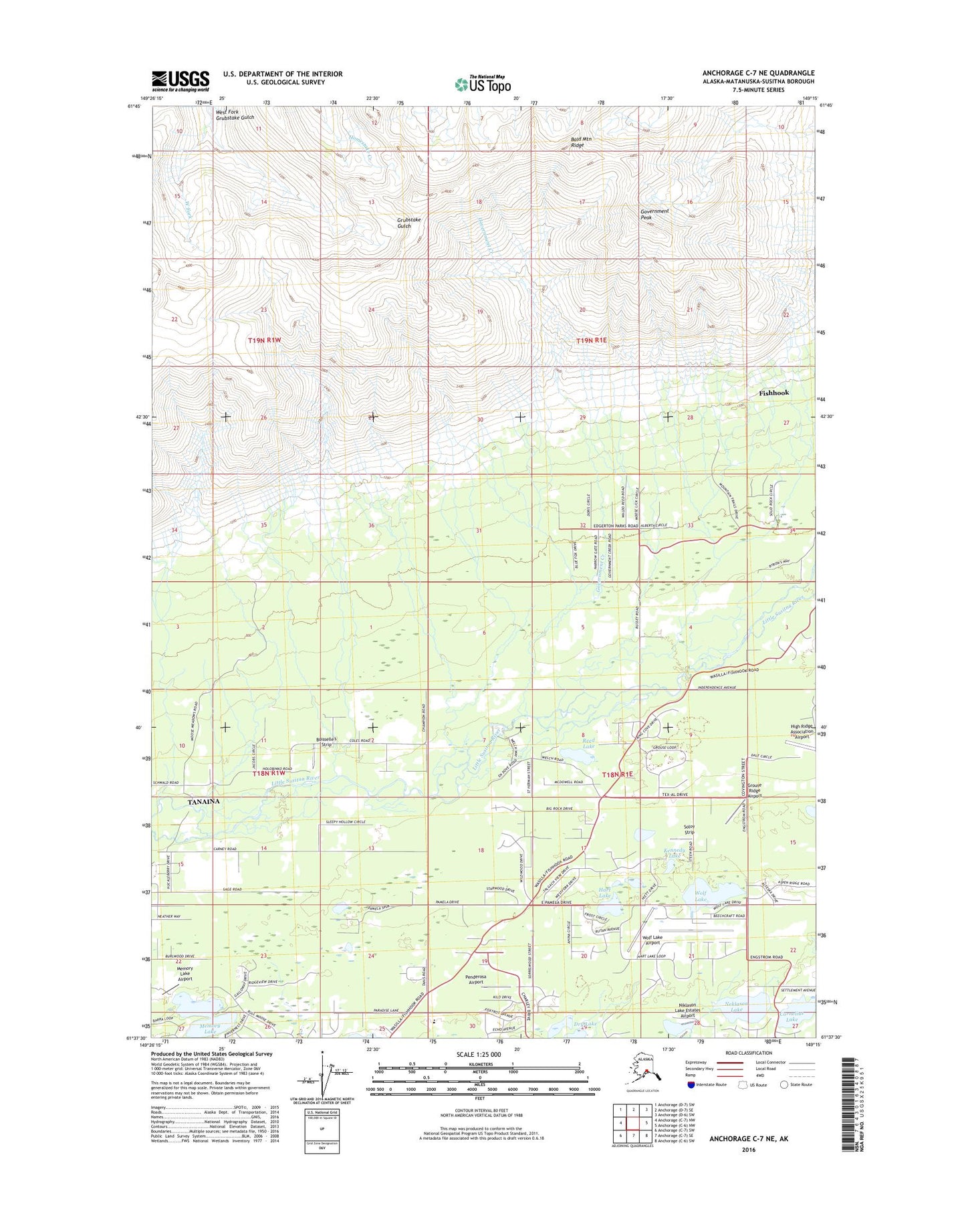 Anchorage C-7 NE Alaska US Topo Map Image