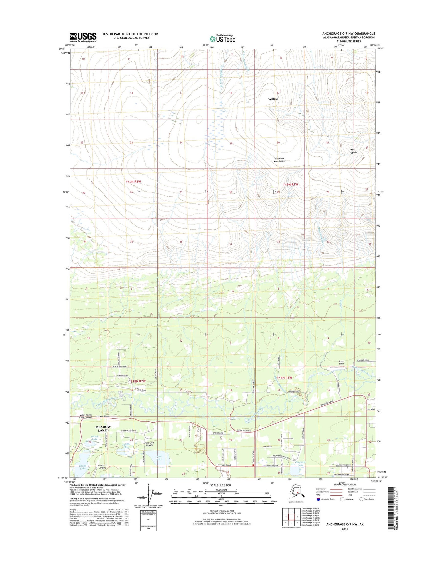 Anchorage C-7 NW Alaska US Topo Map Image