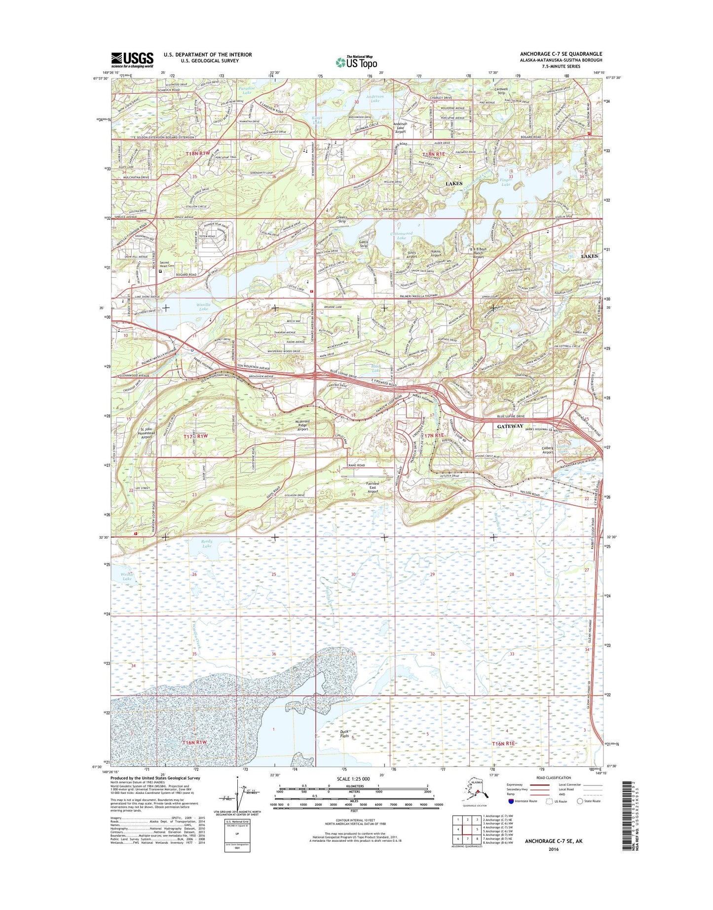 Anchorage C-7 SE Alaska US Topo Map Image