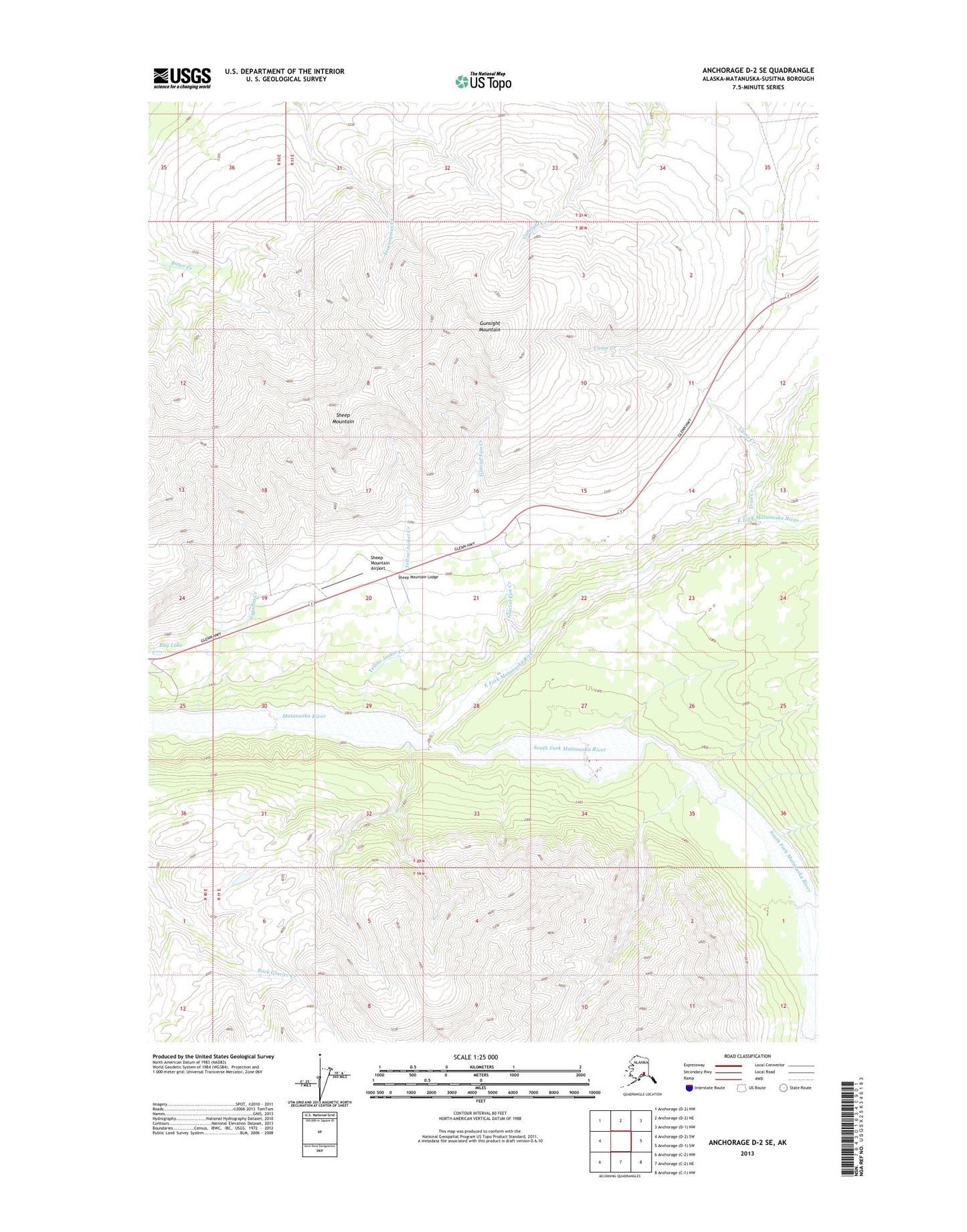Anchorage D-2 SE Alaska US Topo Map Image
