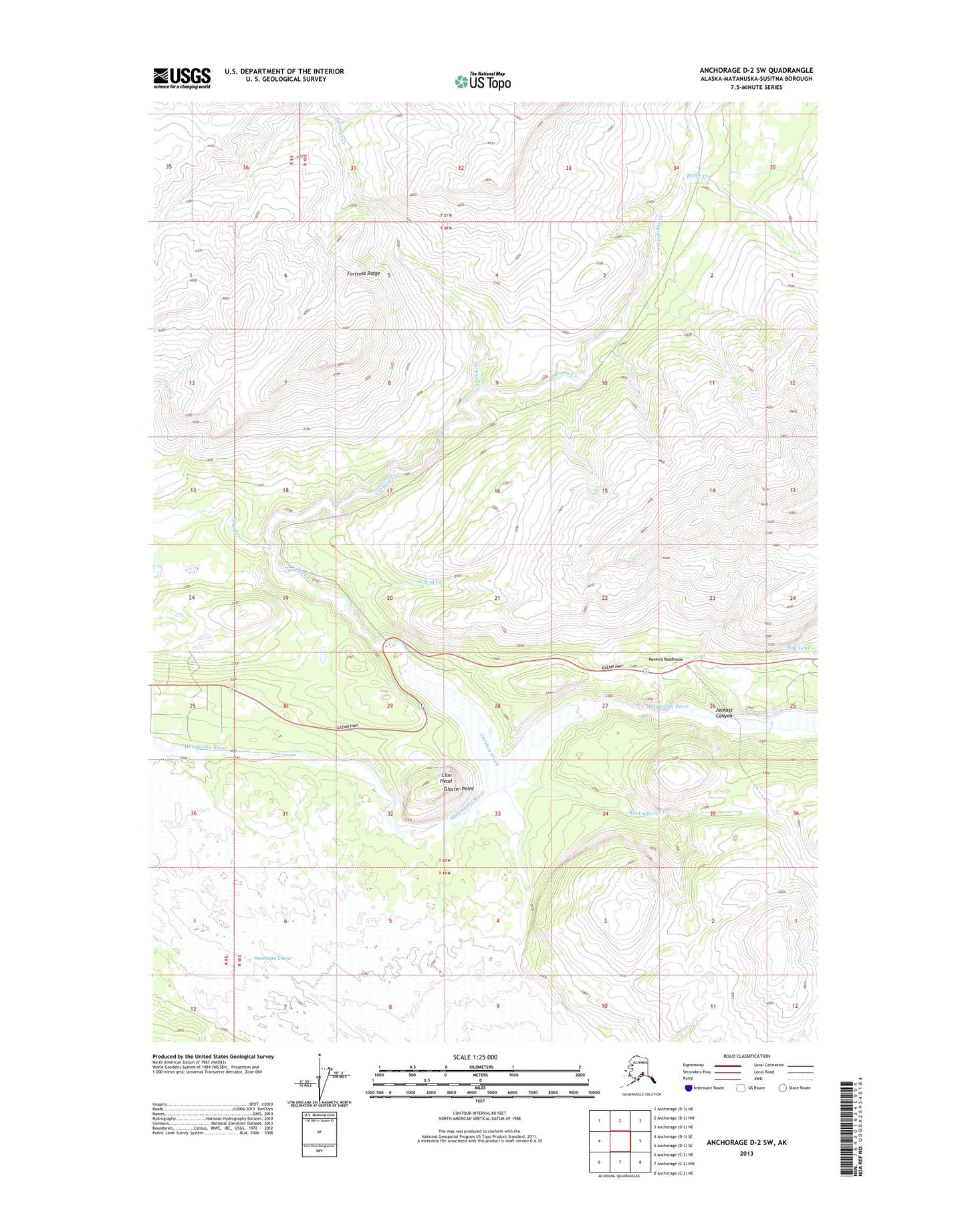 Anchorage D-2 SW Alaska US Topo Map Image