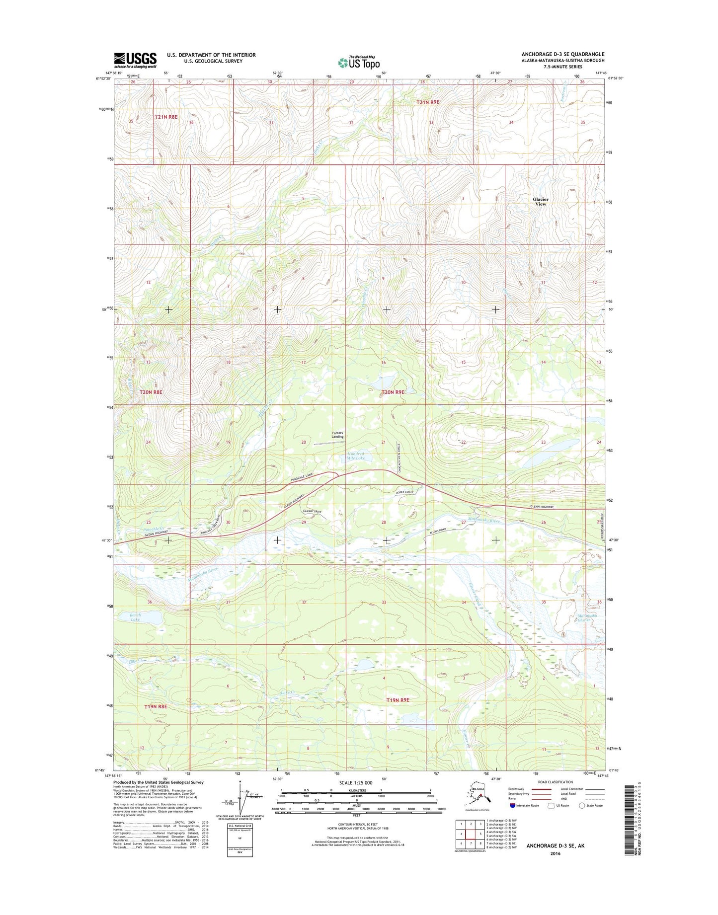Anchorage D-3 SE Alaska US Topo Map Image