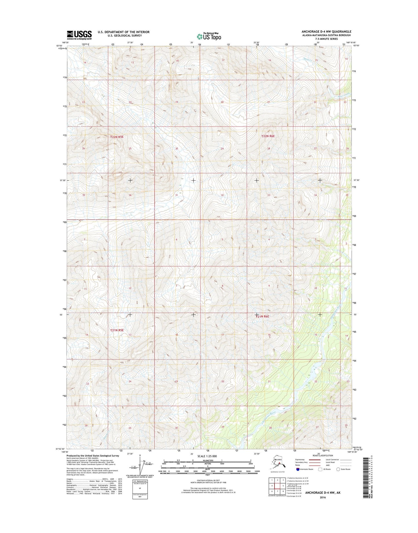 Anchorage D-4 NW Alaska US Topo Map Image