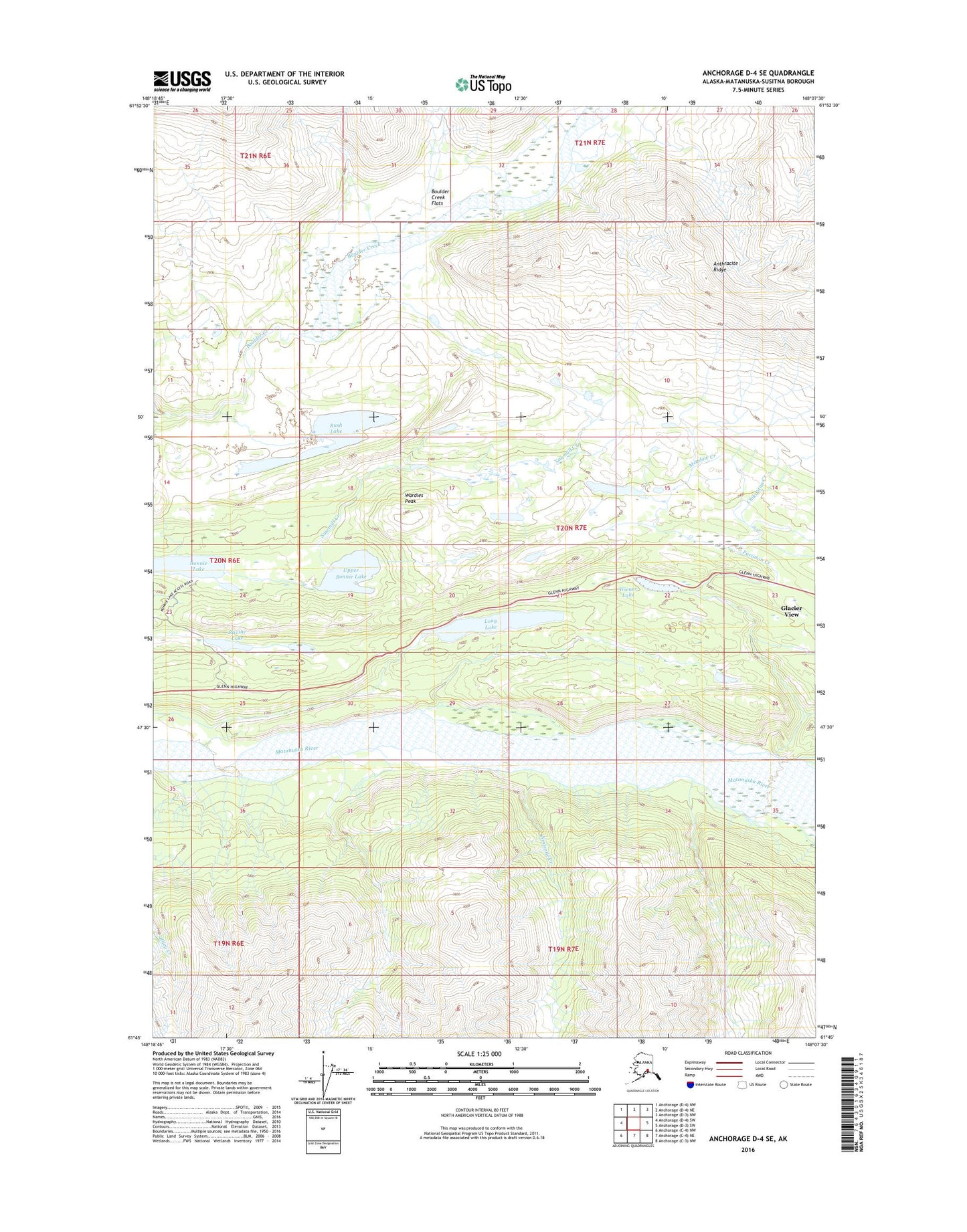 Anchorage D-4 SE Alaska US Topo Map Image