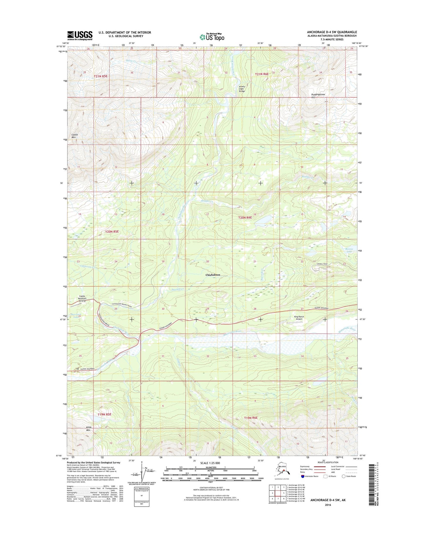 Anchorage D-4 SW Alaska US Topo Map Image