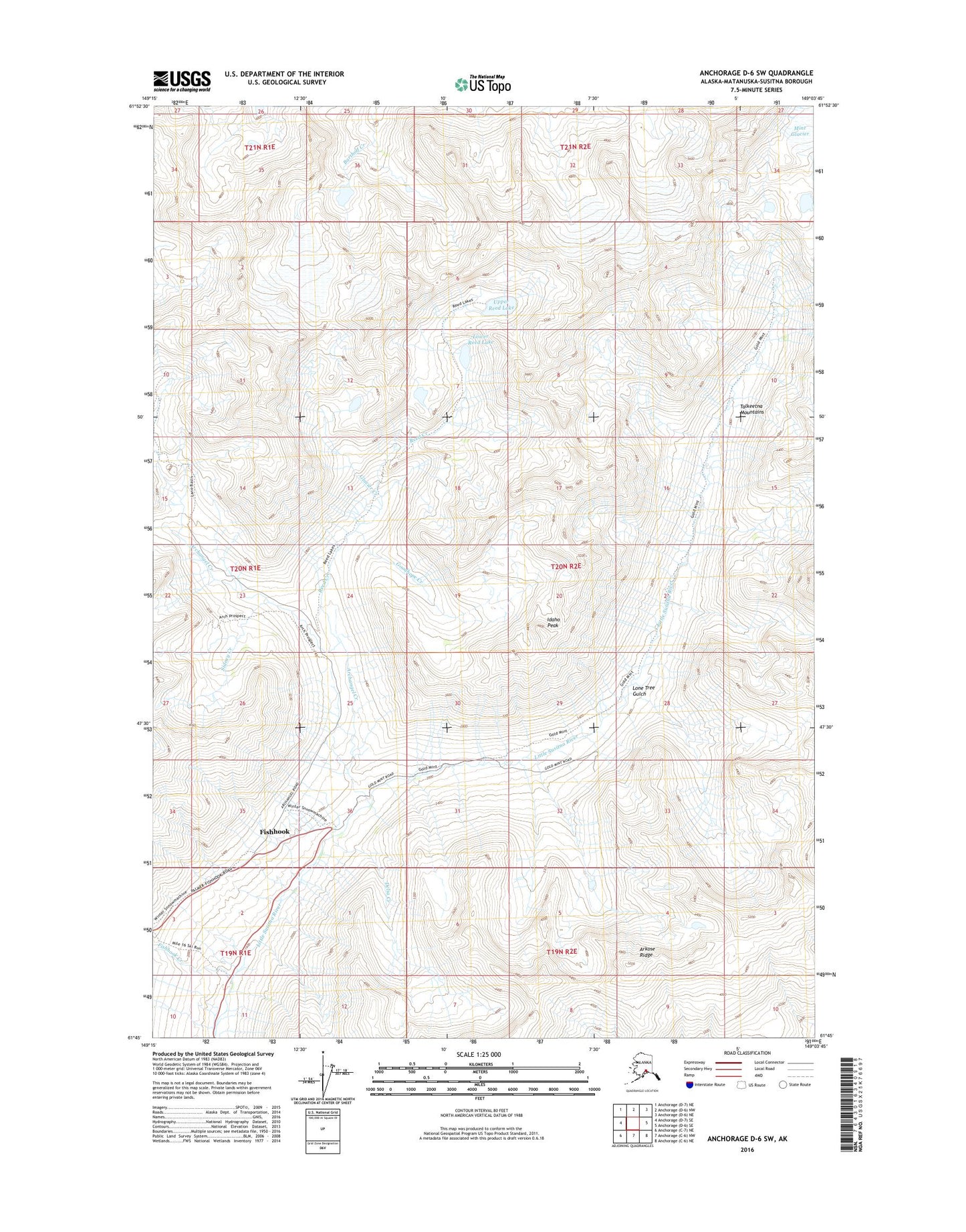 Anchorage D-6 SW Alaska US Topo Map Image