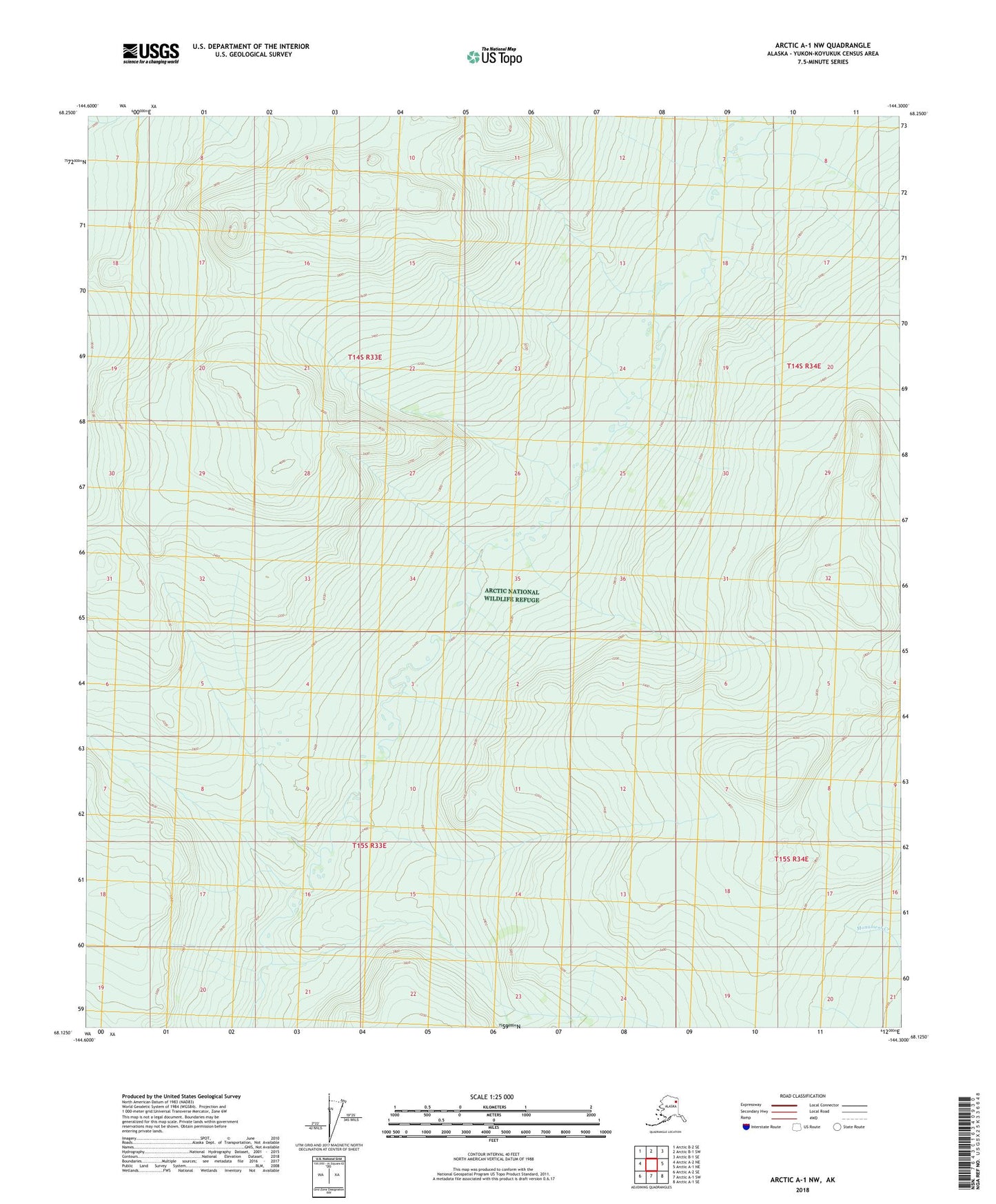 Arctic A-1 NW Alaska US Topo Map Image