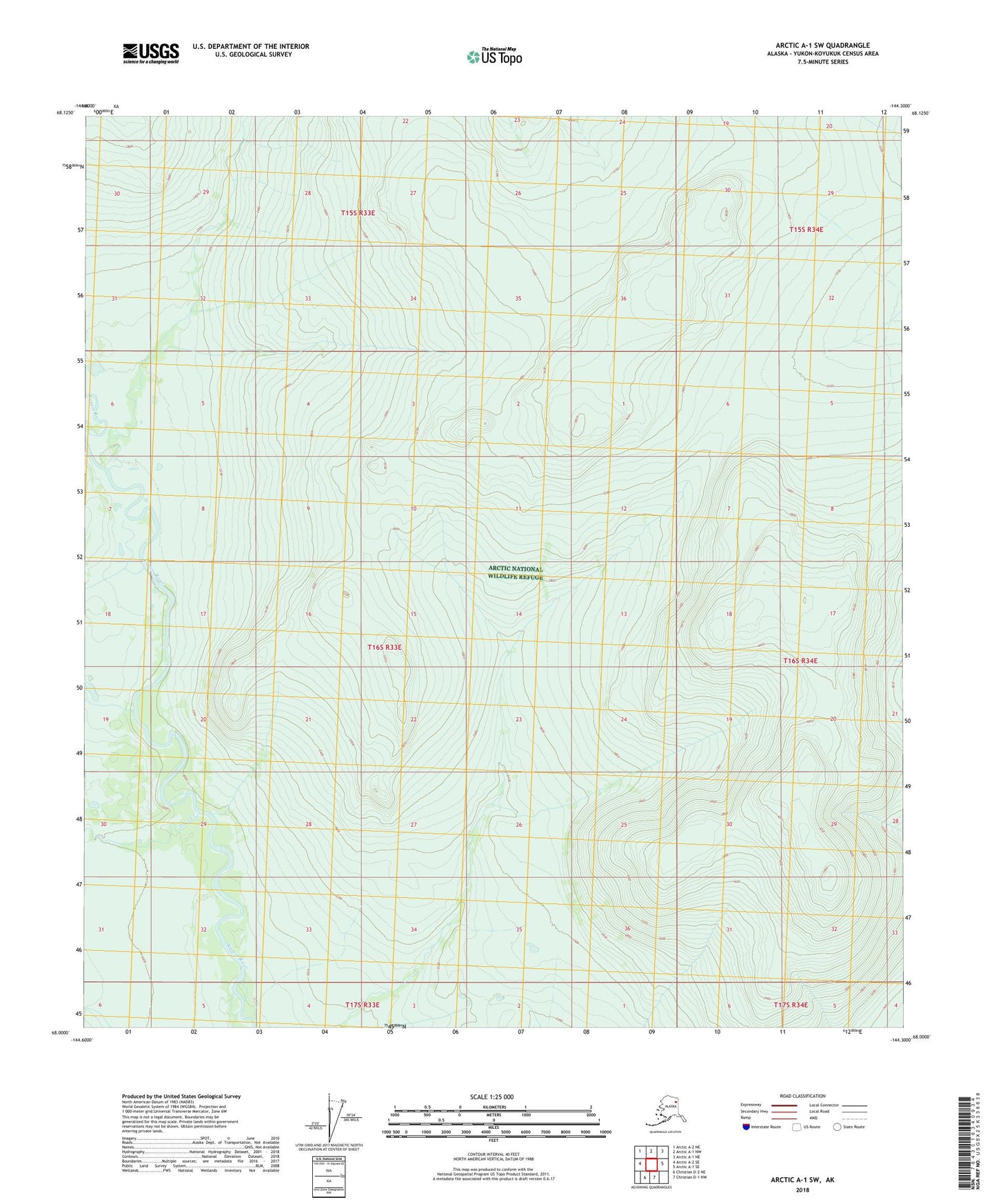 Arctic A-1 SW Alaska US Topo Map Image