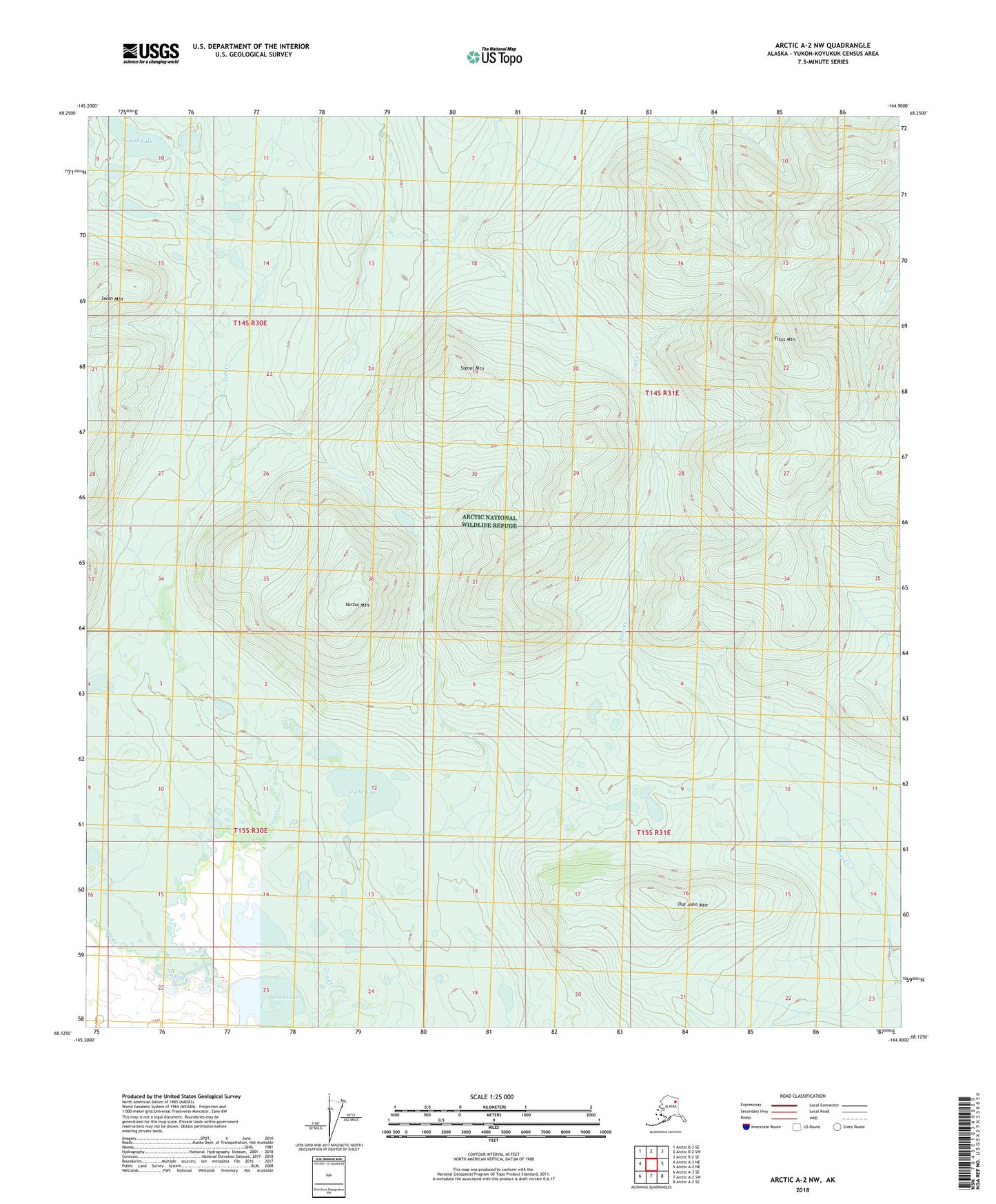 Arctic A-2 NW Alaska US Topo Map Image
