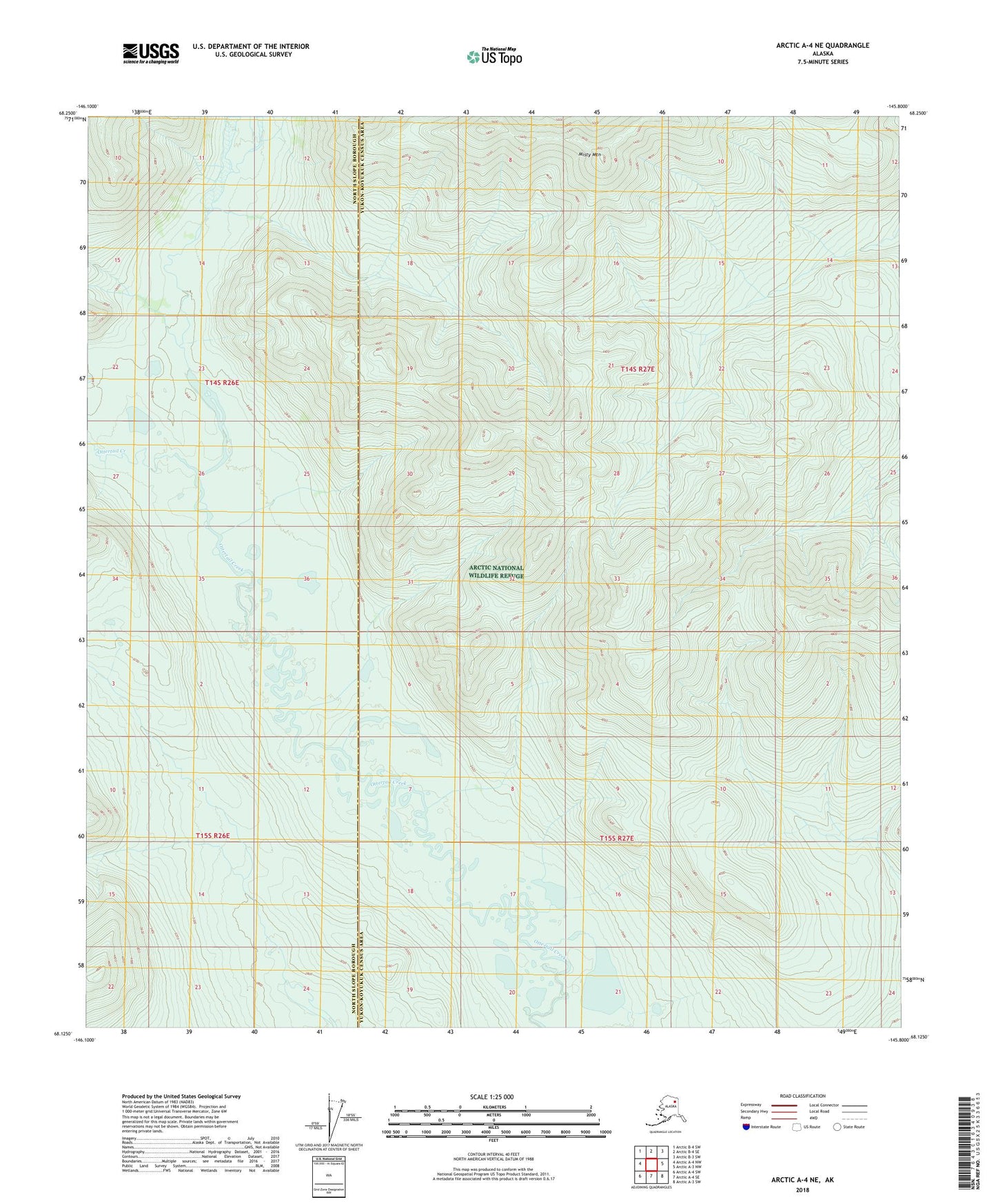 Arctic A-4 NE Alaska US Topo Map Image