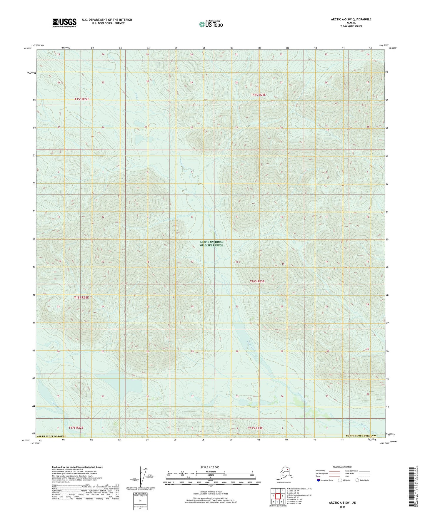 Arctic A-5 SW Alaska US Topo Map Image
