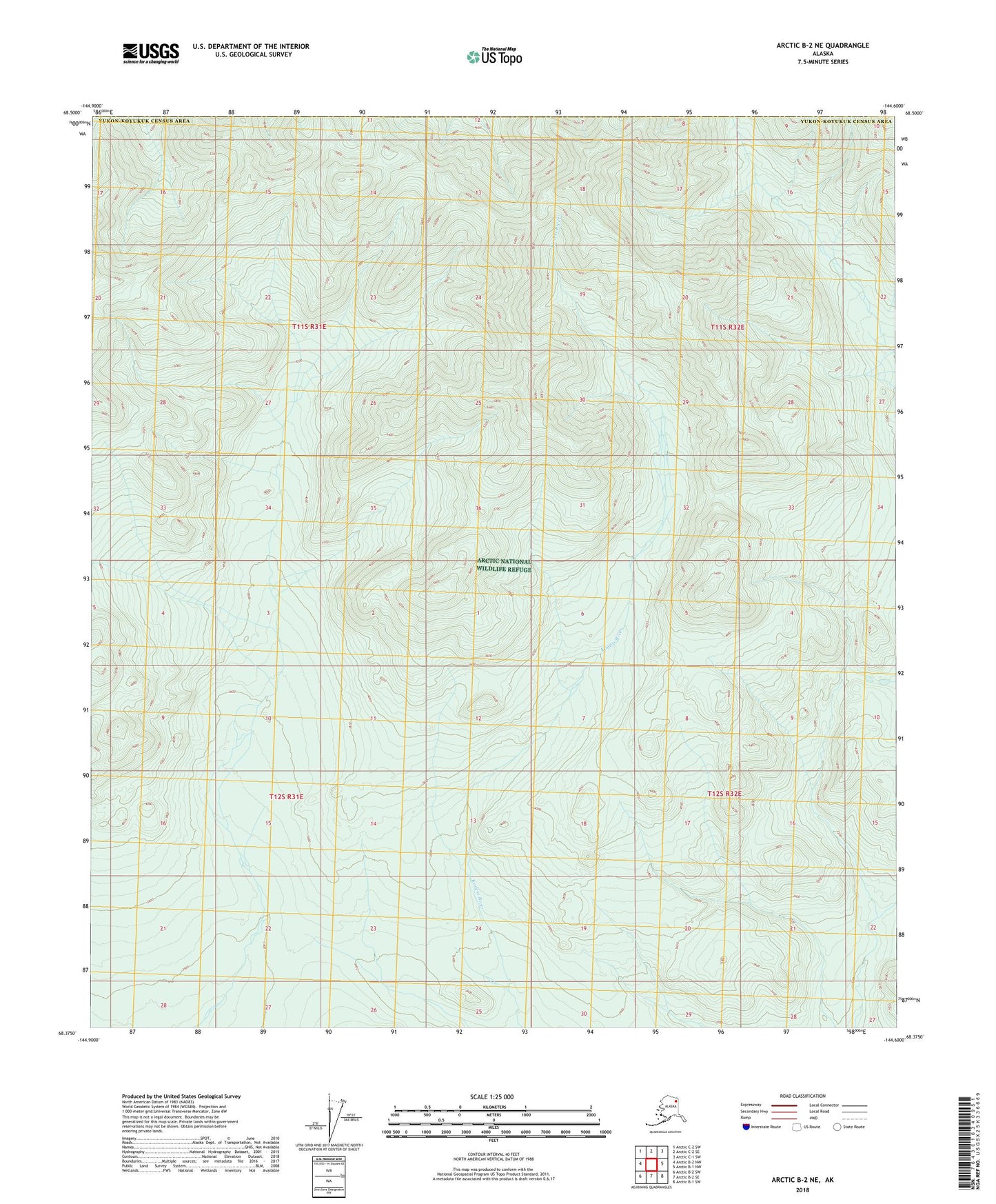 Arctic B-2 NE Alaska US Topo Map Image