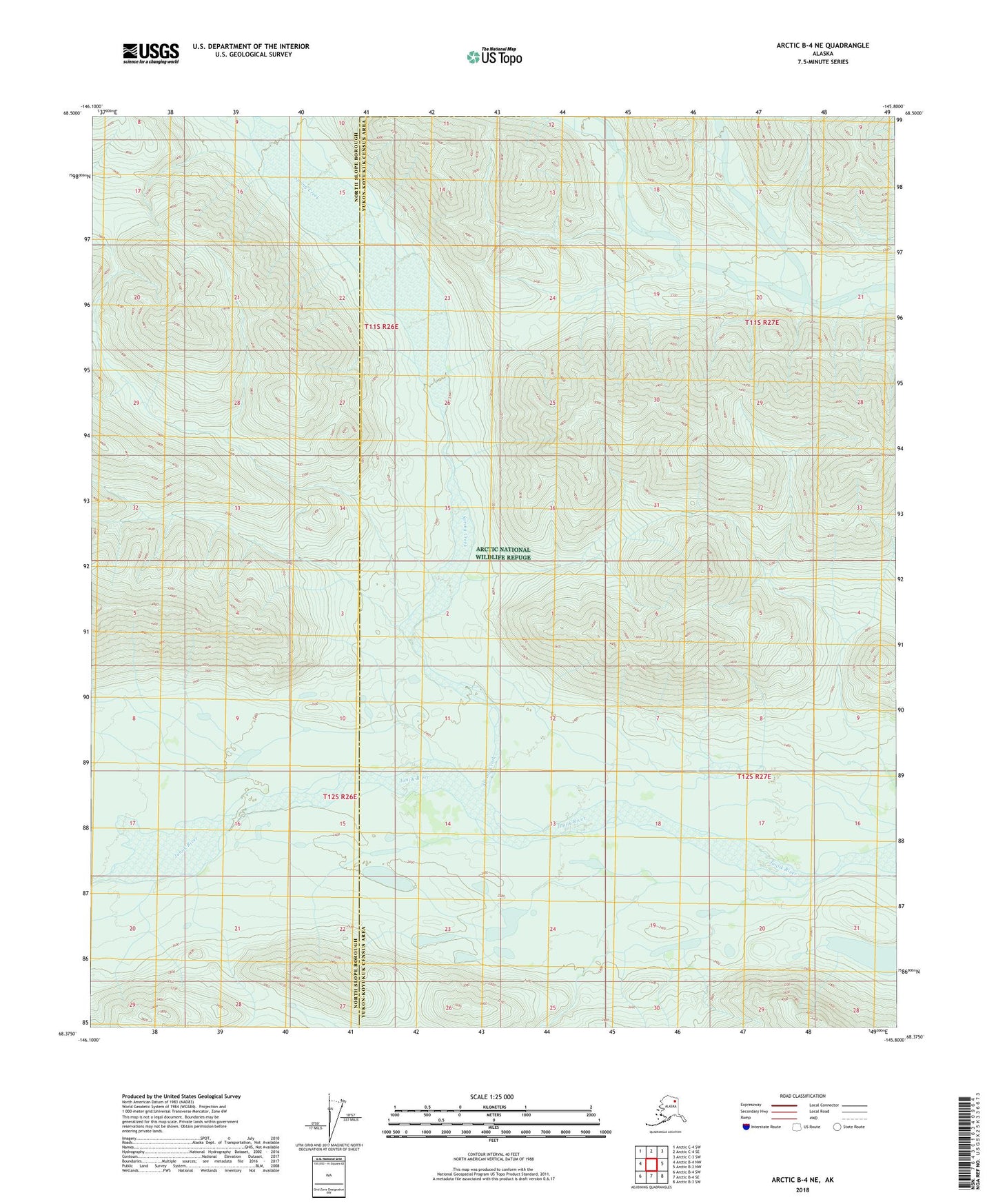 Arctic B-4 NE Alaska US Topo Map Image
