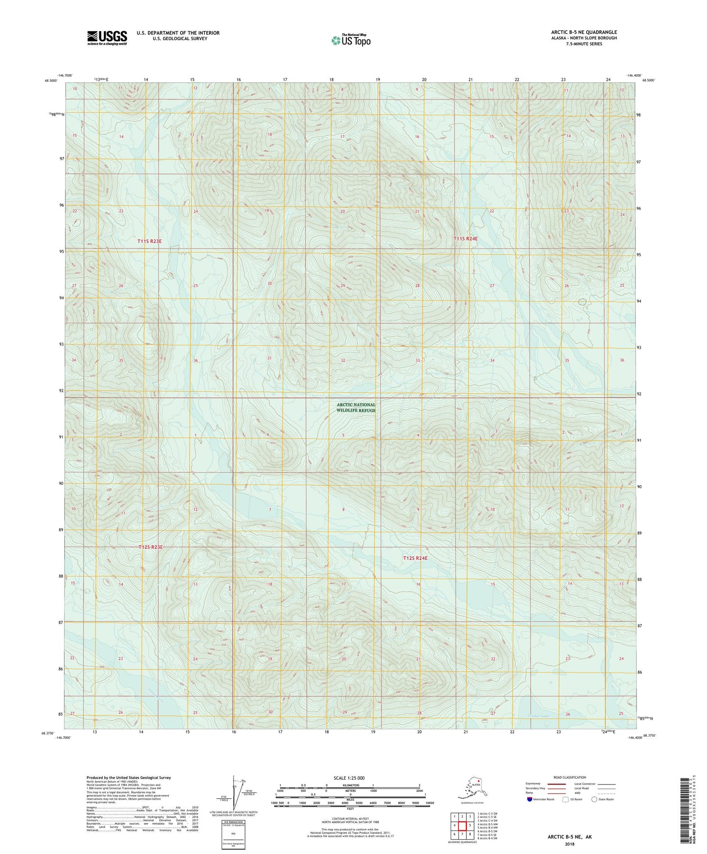 Arctic B-5 NE Alaska US Topo Map Image