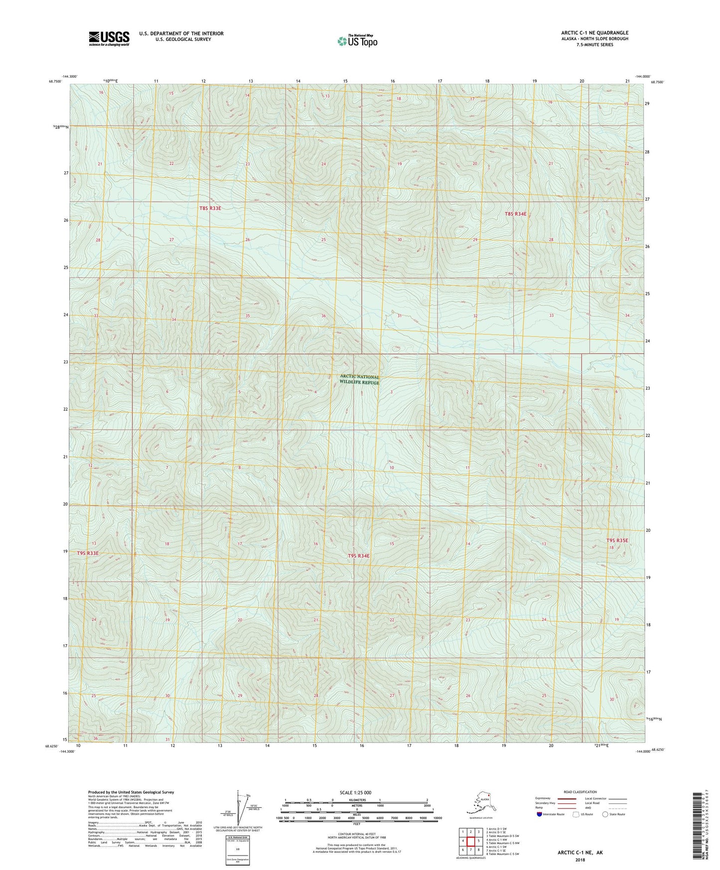 Arctic C-1 NE Alaska US Topo Map Image