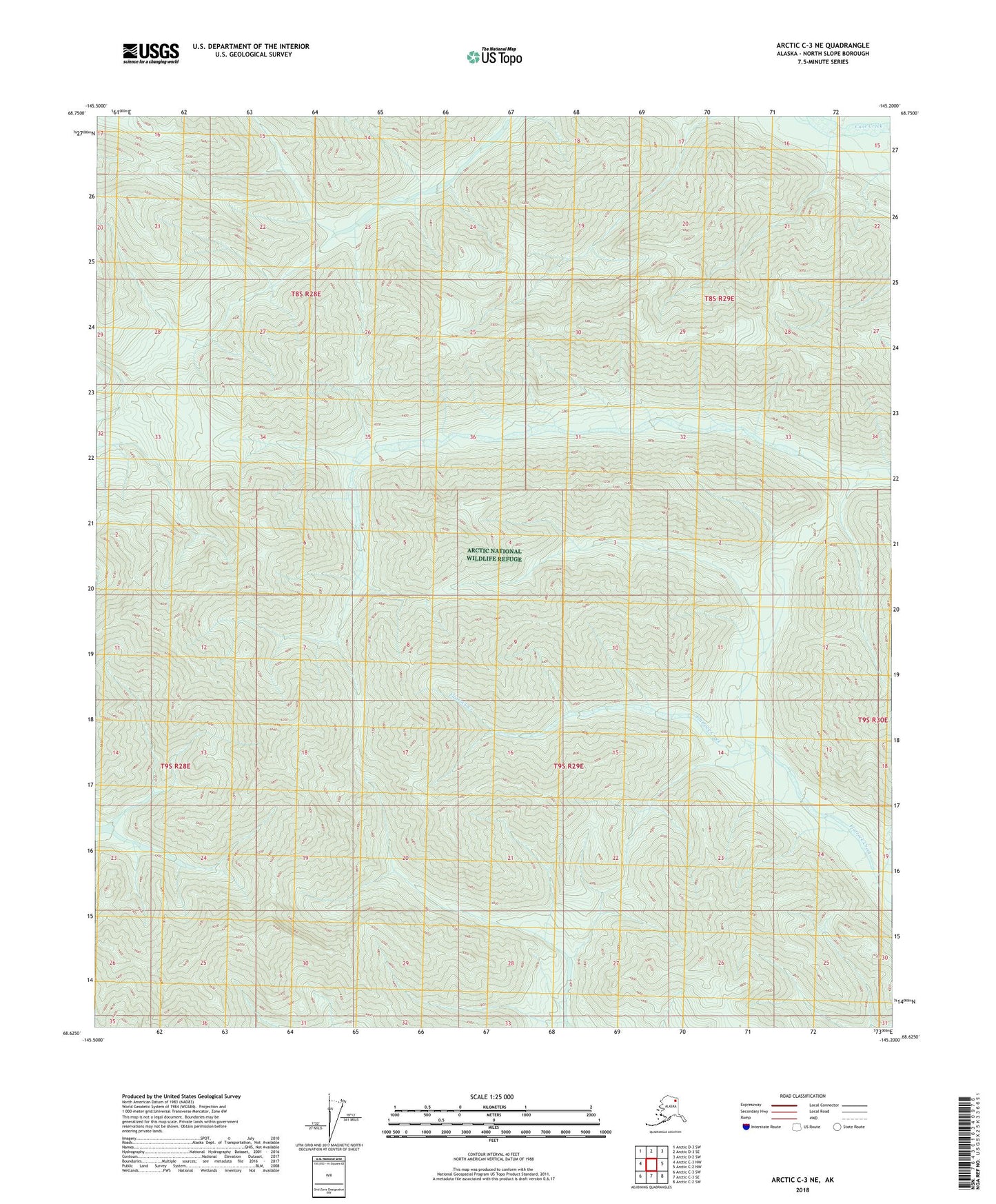 Arctic C-3 NE Alaska US Topo Map Image