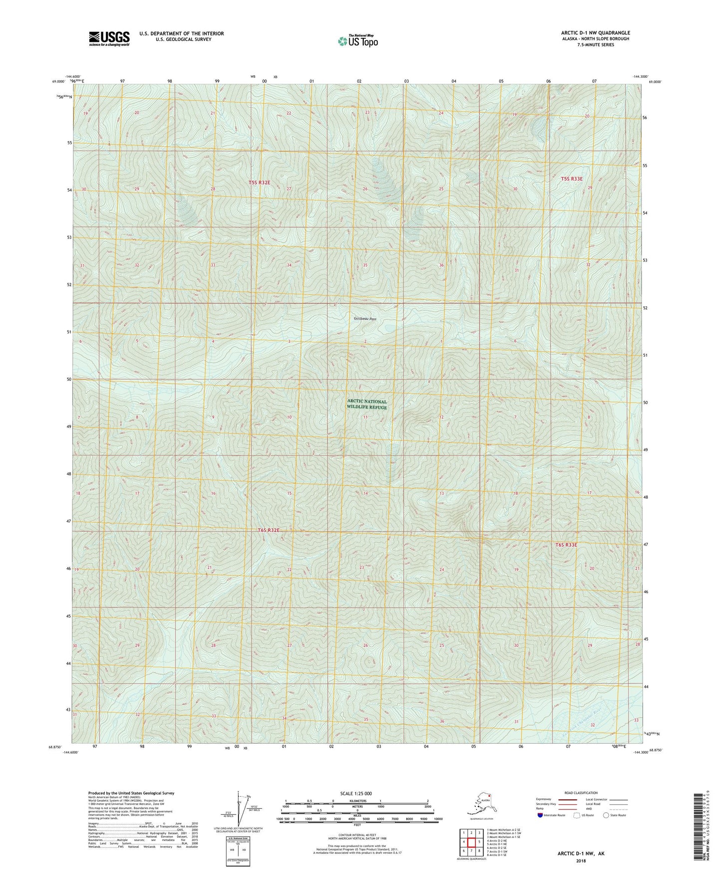 Arctic D-1 NW Alaska US Topo Map Image