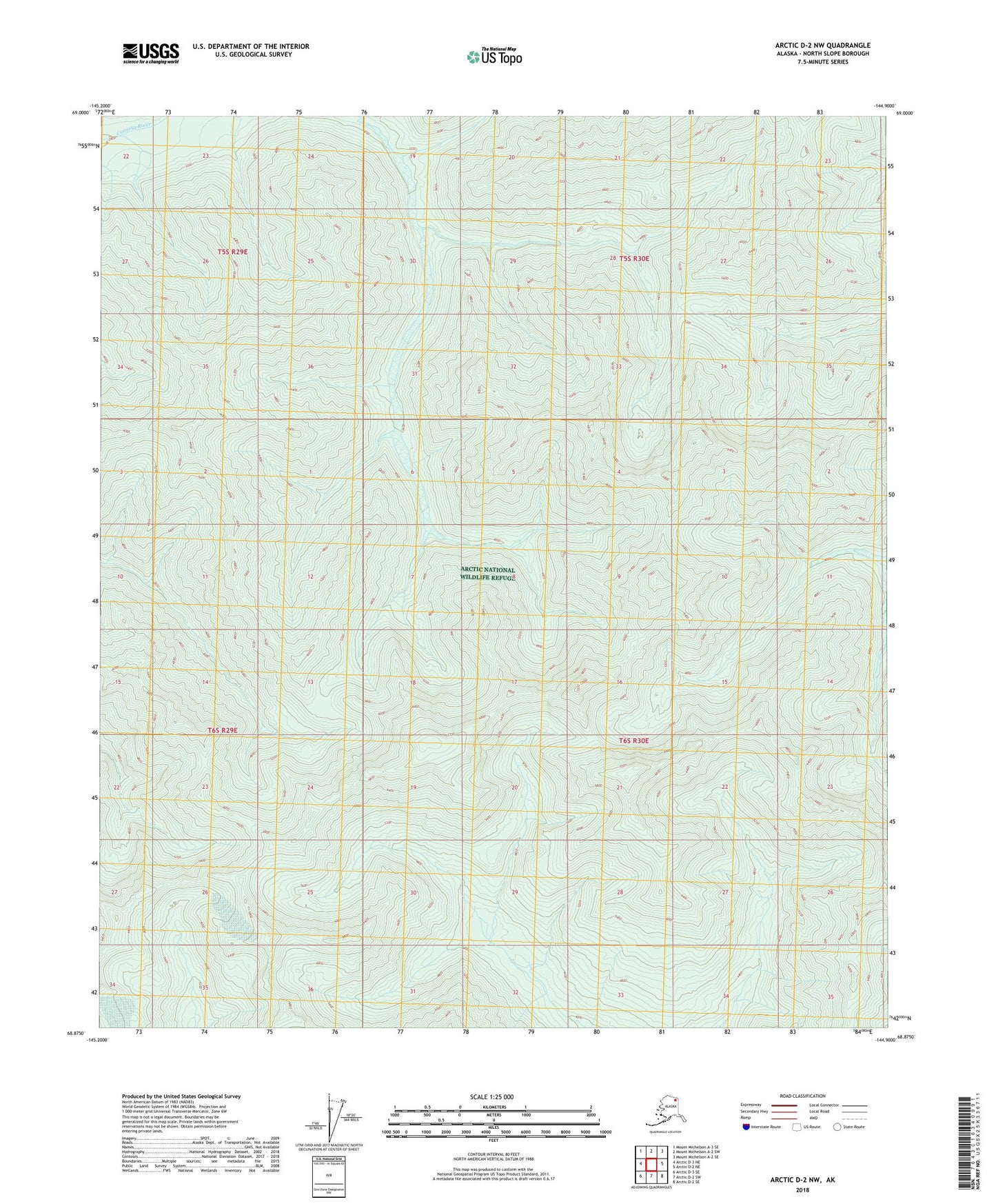 Arctic D-2 NW Alaska US Topo Map Image