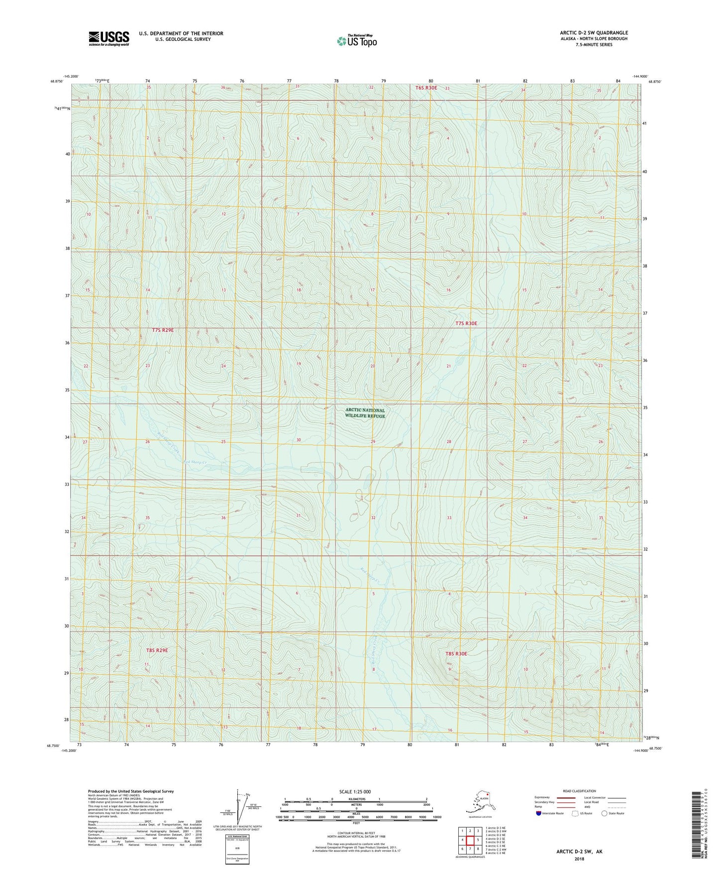 Arctic D-2 SW Alaska US Topo Map Image
