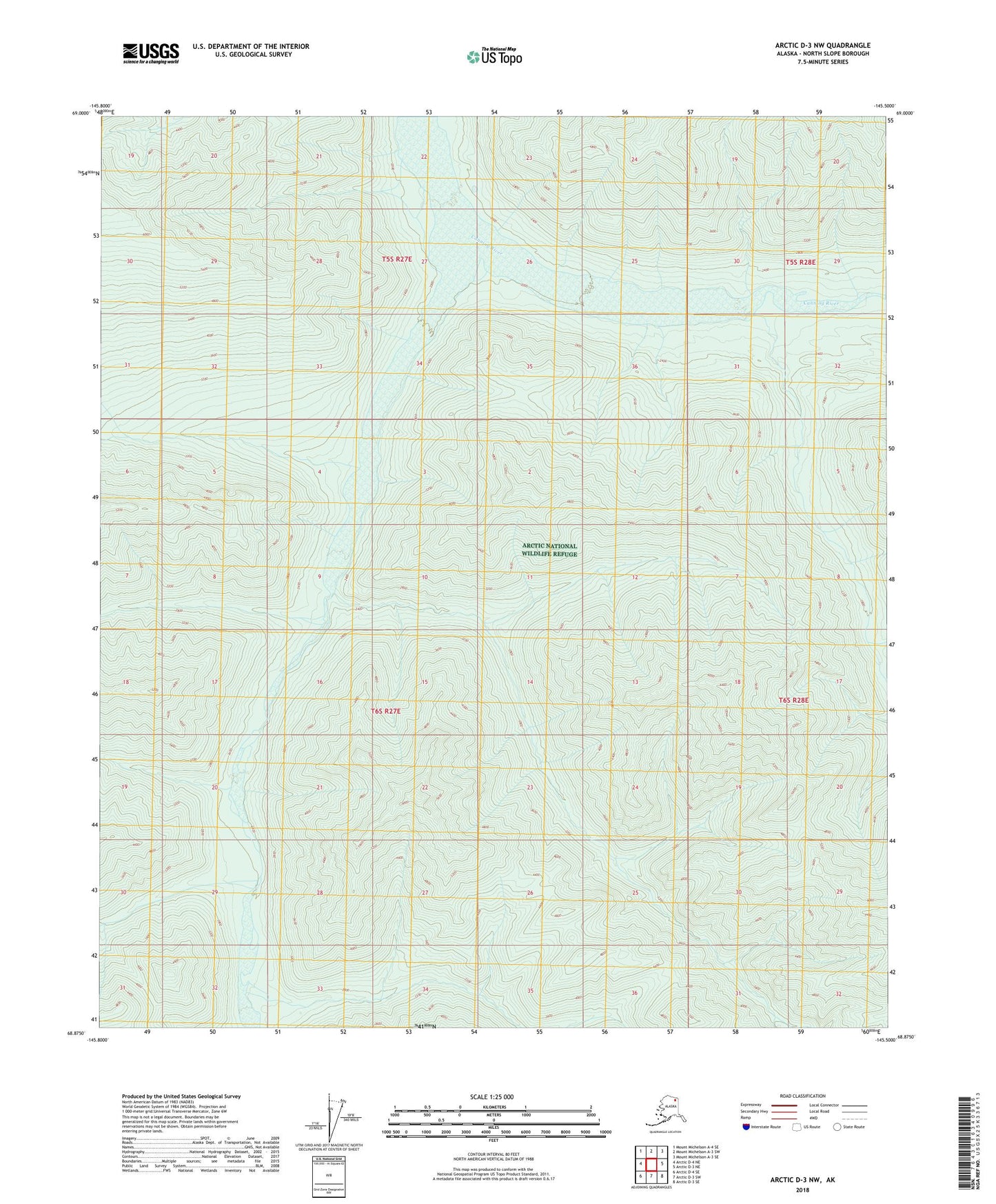 Arctic D-3 NW Alaska US Topo Map Image