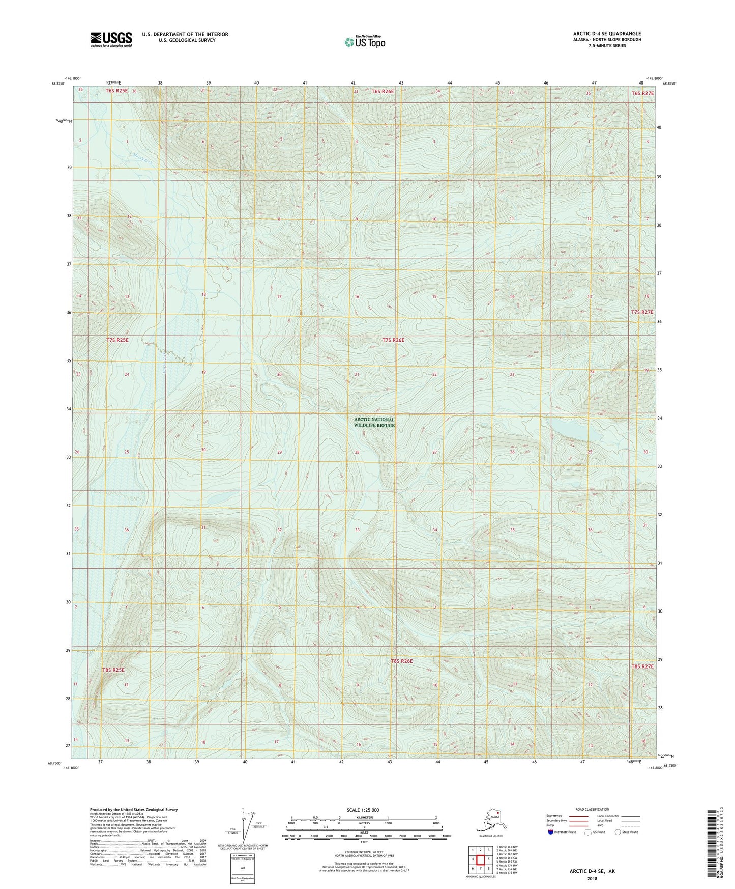Arctic D-4 SE Alaska US Topo Map Image