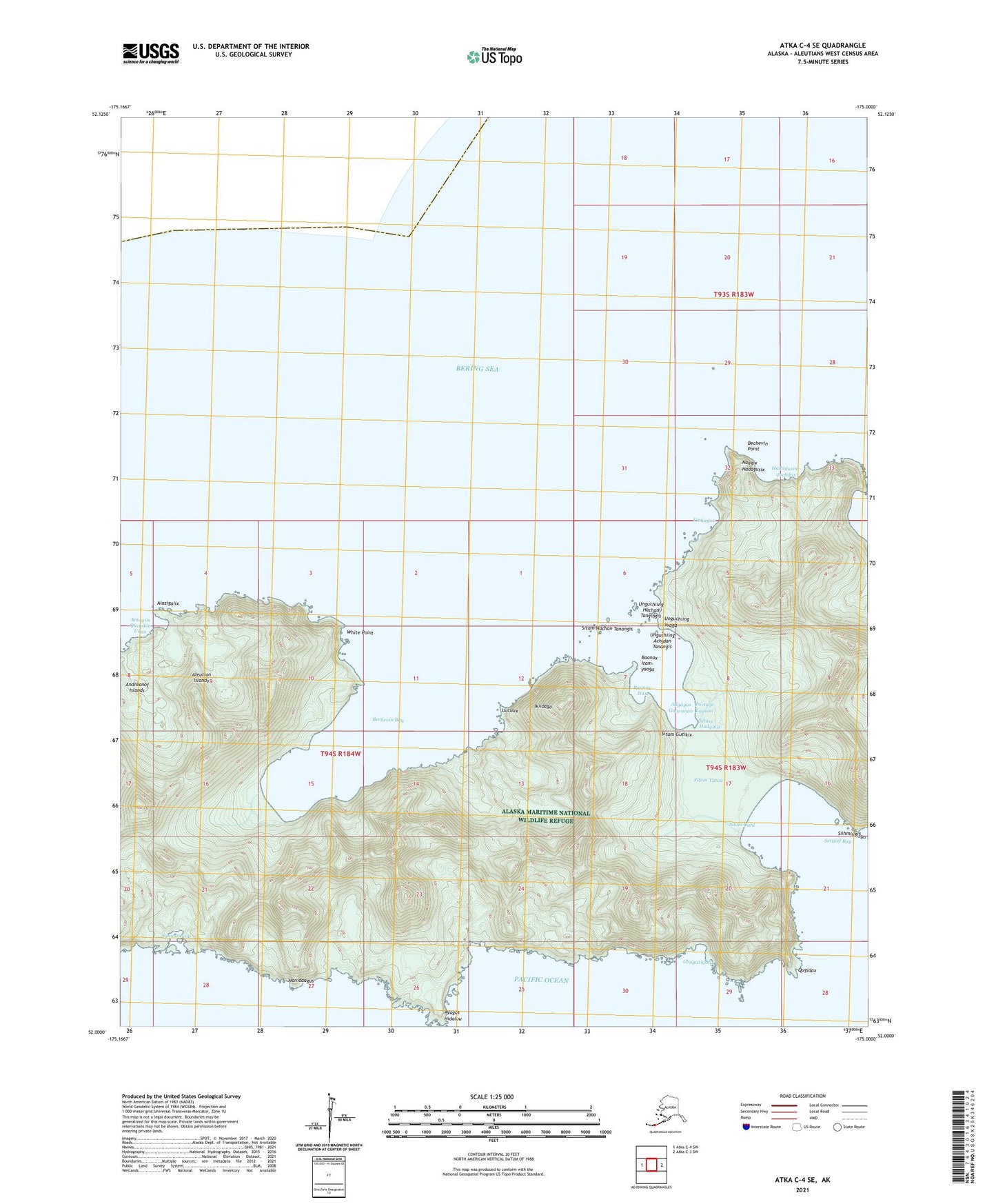 Atka C-4 SE Alaska US Topo Map Image